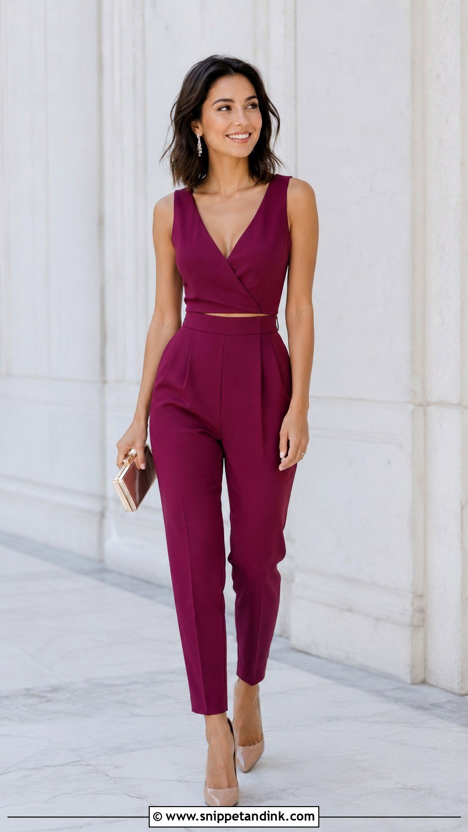 Petite Cropped Wedding Jumpsuit - Snippet and Ink - 20 Classy Wedding Jumpsuits for Women Ideas