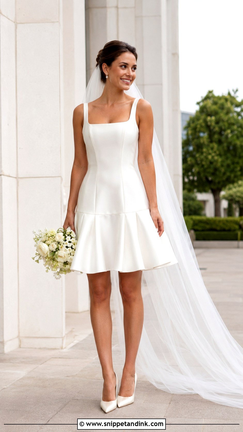 Petite Drop Waist Flared Wedding Dress - Snippet and Ink - 20 Flared Wedding Dress Ideas