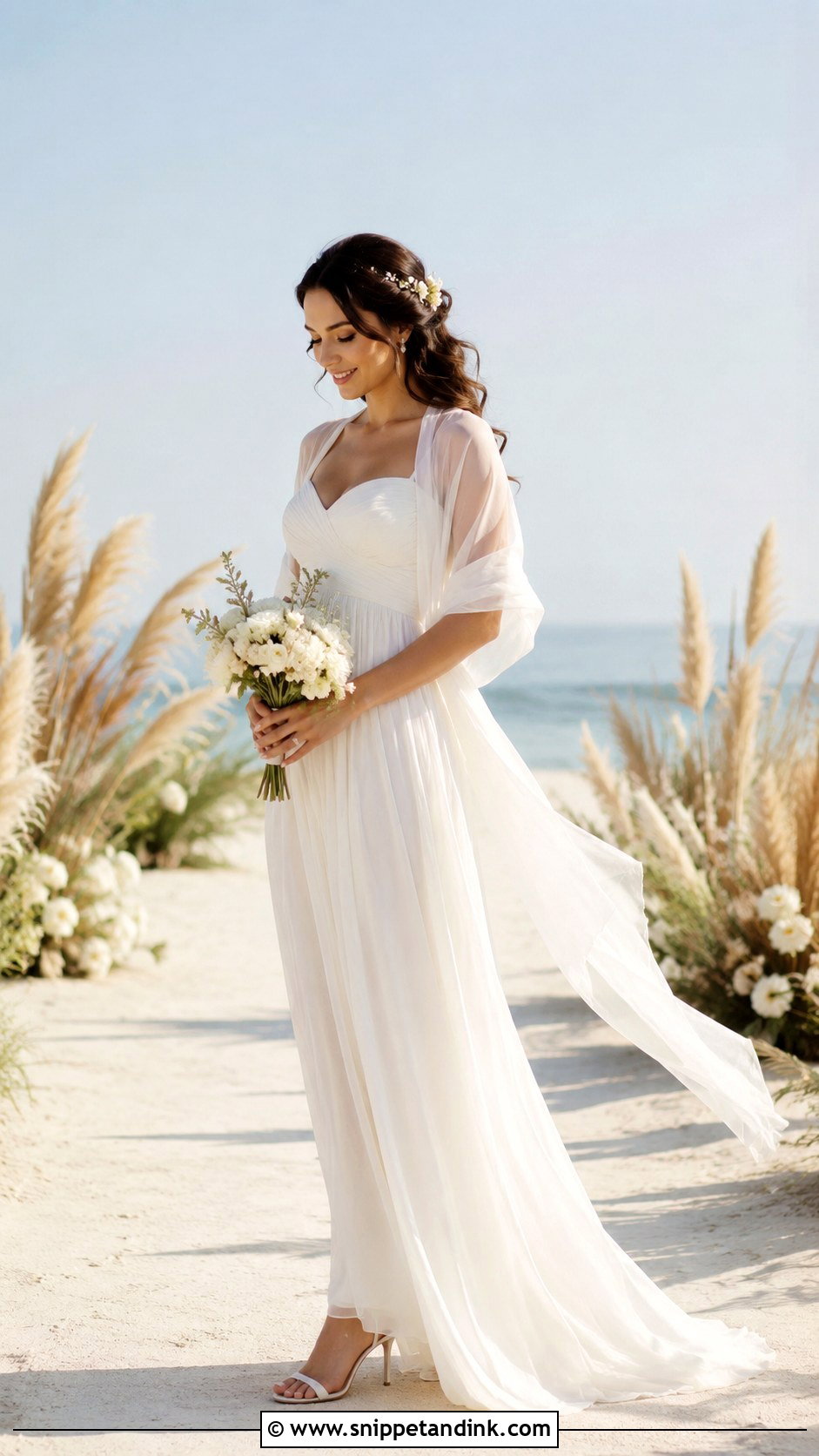 Petite Empire Waist Wedding Dress With Soft Curls - Snippet and Ink - 25 Petite Wedding Dresses Short Bride