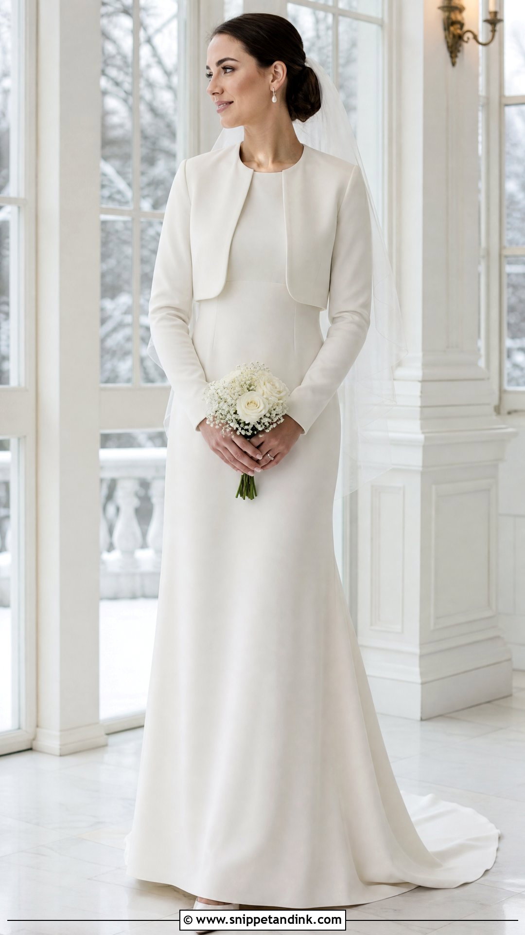 Petite Empire Waist Winter Wedding Gown - Snippet and Ink - 25 Winter Wedding Gowns
