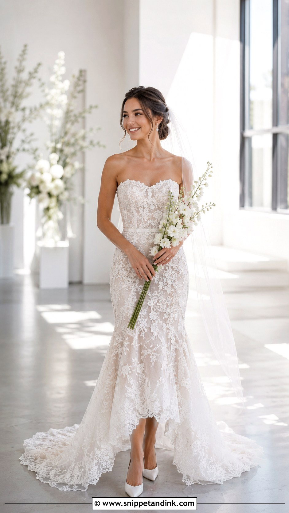 Petite Fitted Lace Wedding Dress - Snippet and Ink - 20 Fitted Strapless Lace Wedding Dress Ideas