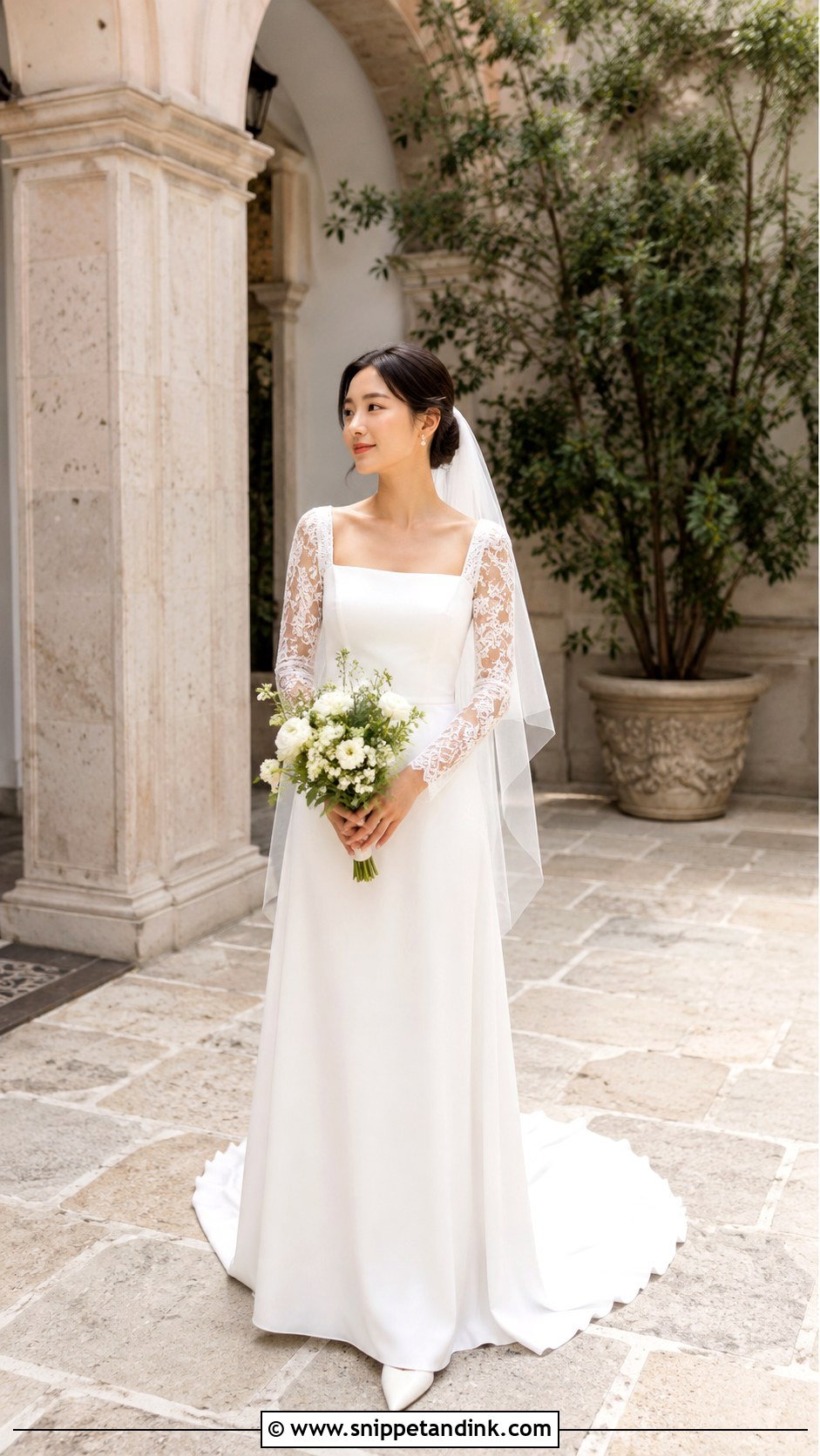 Petite Flowy Wedding Dress With Long Sleeves - Snippet and Ink - 20 Flowy Wedding Dress with Sleeves