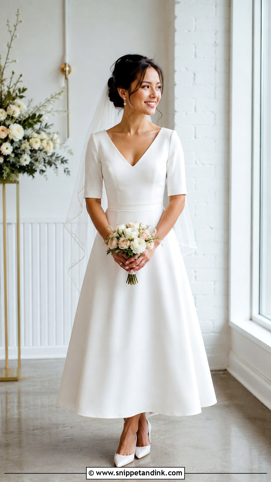 Petite Half Sleeve Wedding Dress - Snippet and Ink - 20 Half Sleeve Wedding Dress Ideas