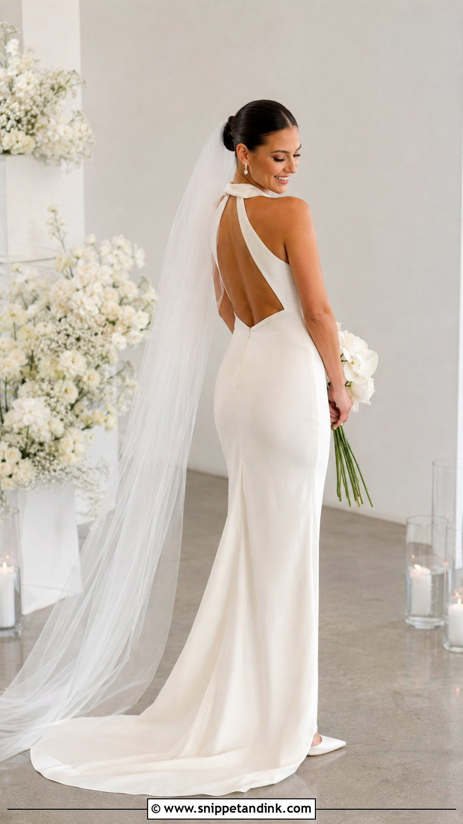 Petite High Neck Low Back Wedding Dress - Snippet and Ink - 20 High Neck Low Back Wedding Dress Ideas