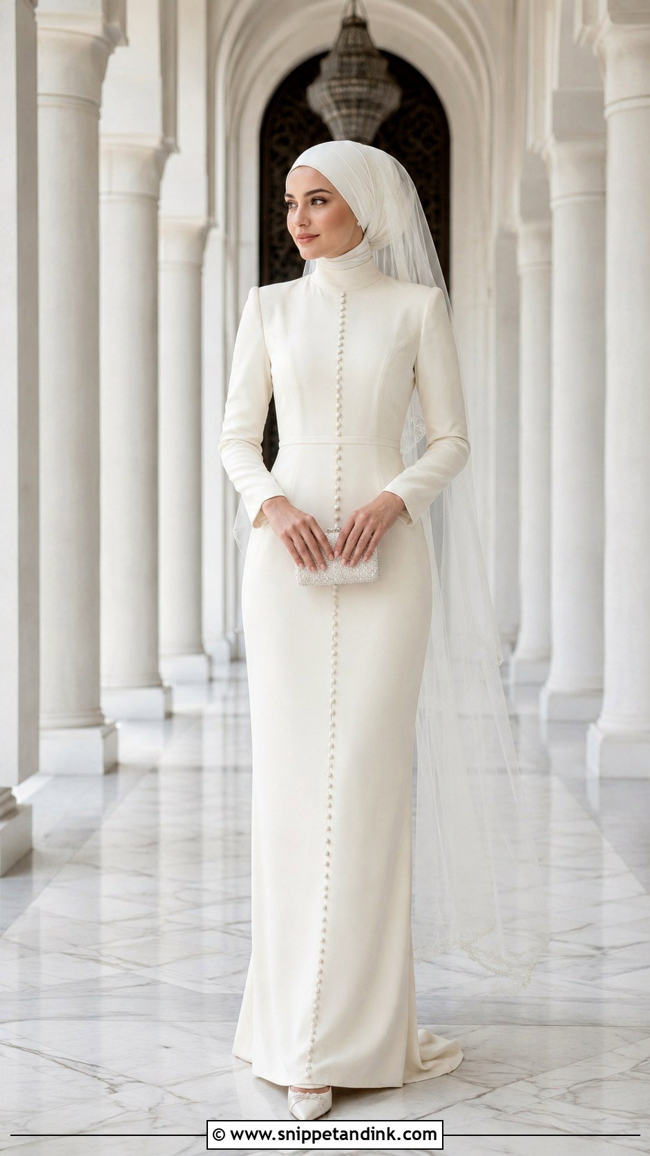 Petite Islamic Wedding Dress With Column Skirt Hijab - Snippet and Ink - 20 Islamic Wedding Dress Hijab Bride Bridal Gowns