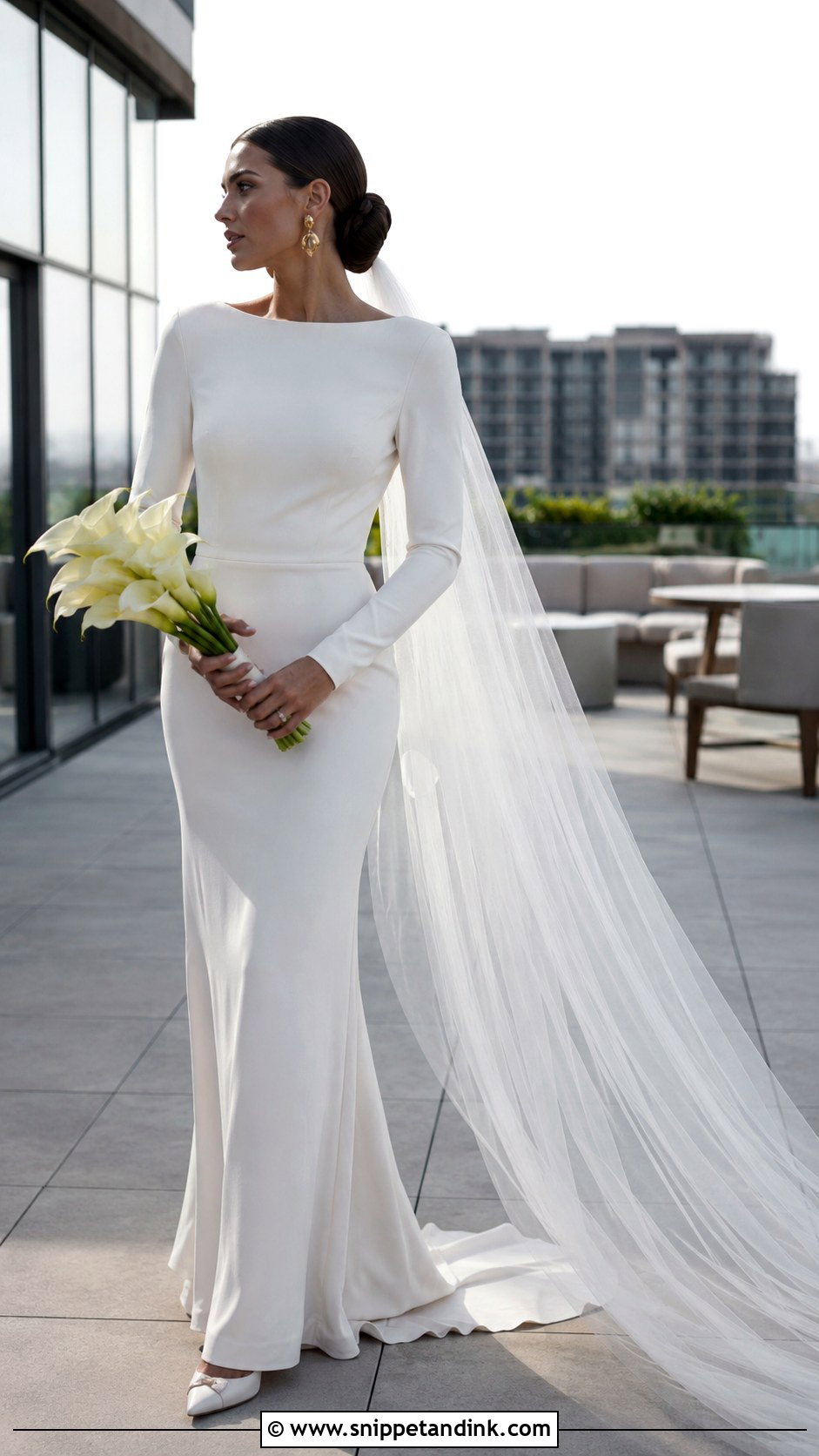 Petite Ivory Empire Waist Wedding Dress With Sleeves - Snippet and Ink - 20 Ivory Wedding Dress with Sleeves