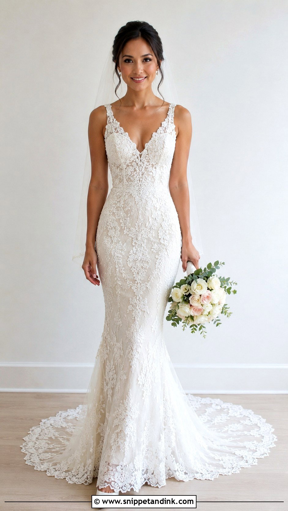 Petite Lace Mermaid Wedding Dress - Snippet and Ink - 30 Lace Mermaid Wedding Dress Ideas