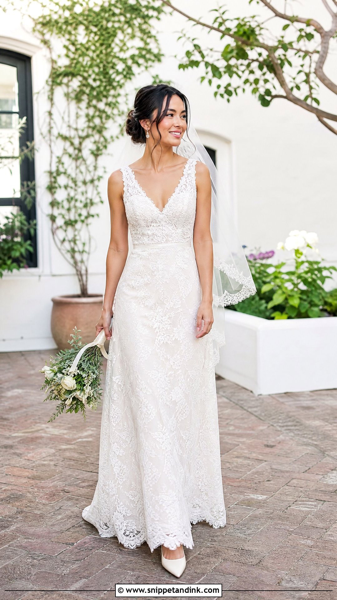 Petite Lace Wedding Dress - Snippet and Ink - 20 Flowy Lace Wedding Dress Ideas