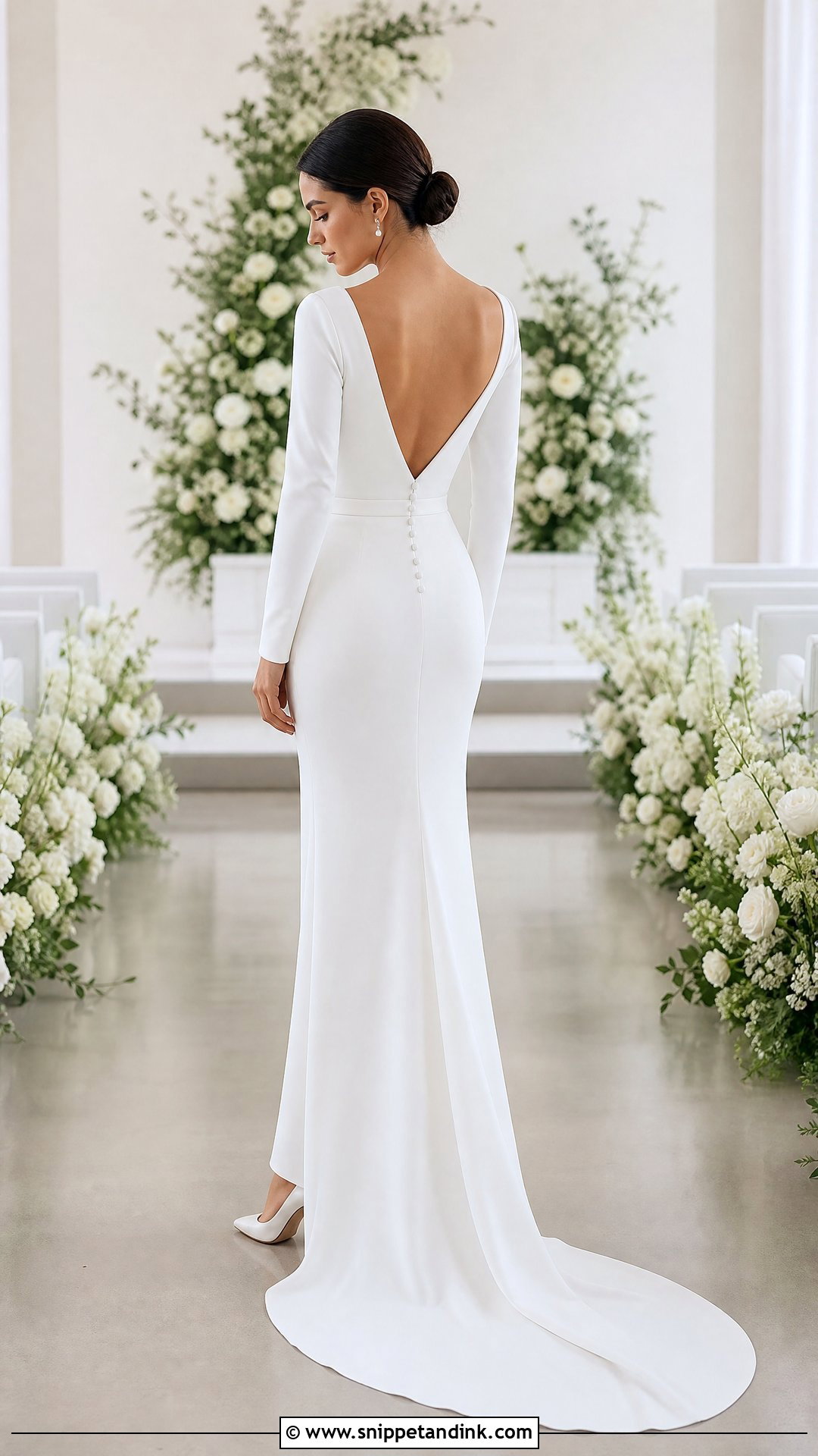 Petite Long Sleeve Backless Wedding Dress - Snippet and Ink - 25 Long Sleeve Backless Wedding Dress Ideas