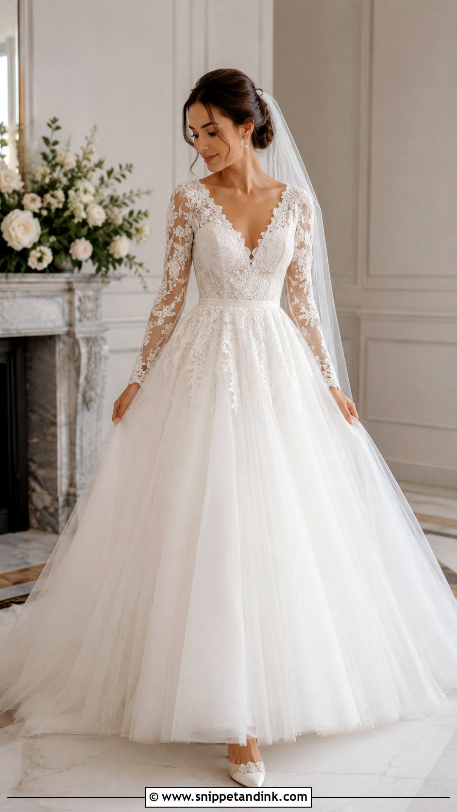 Petite Long Sleeve Ball Gown Wedding Dress - Snippet and Ink - 25 Long Sleeve Ball Gown Wedding Dress Ideas