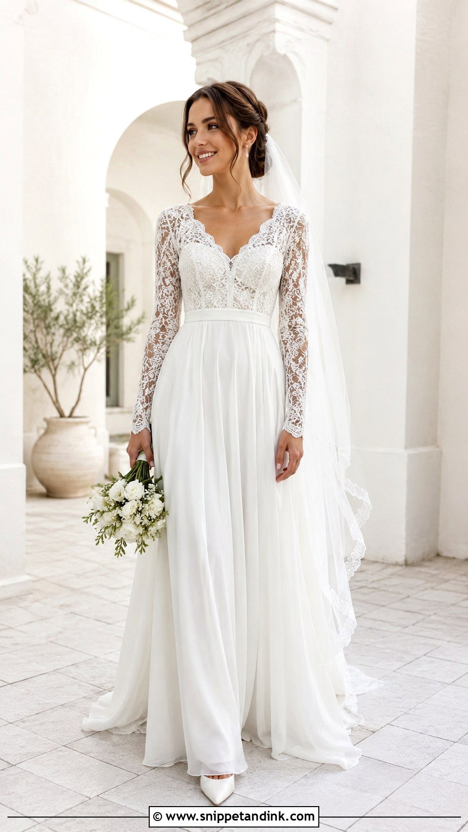 Petite Long Sleeve Flowy Wedding Dress - Snippet and Ink - 20 Long Sleeve Flowy Wedding Dress Ideas