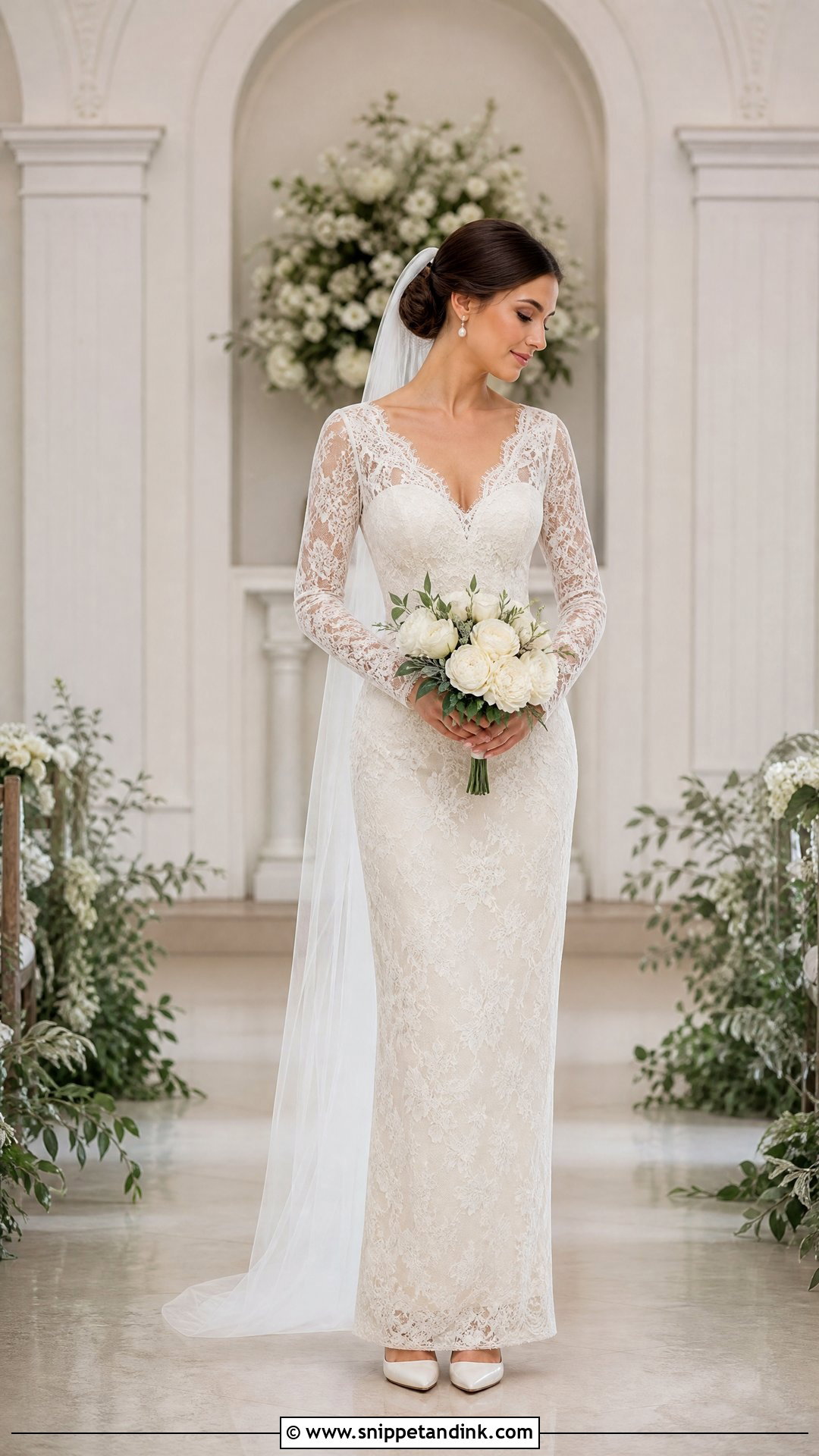 Petite Long Sleeve Lace Wedding Dress - Snippet and Ink - 20 Wedding Dress for Petite Bride Ideas