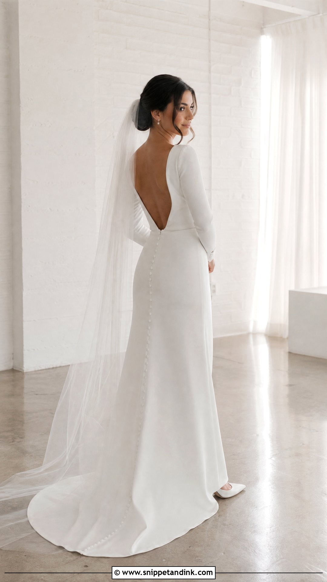Petite Long Sleeve Open Back Wedding Dress - Snippet and Ink - 25 Long Sleeve Open Back Wedding Dress Ideas
