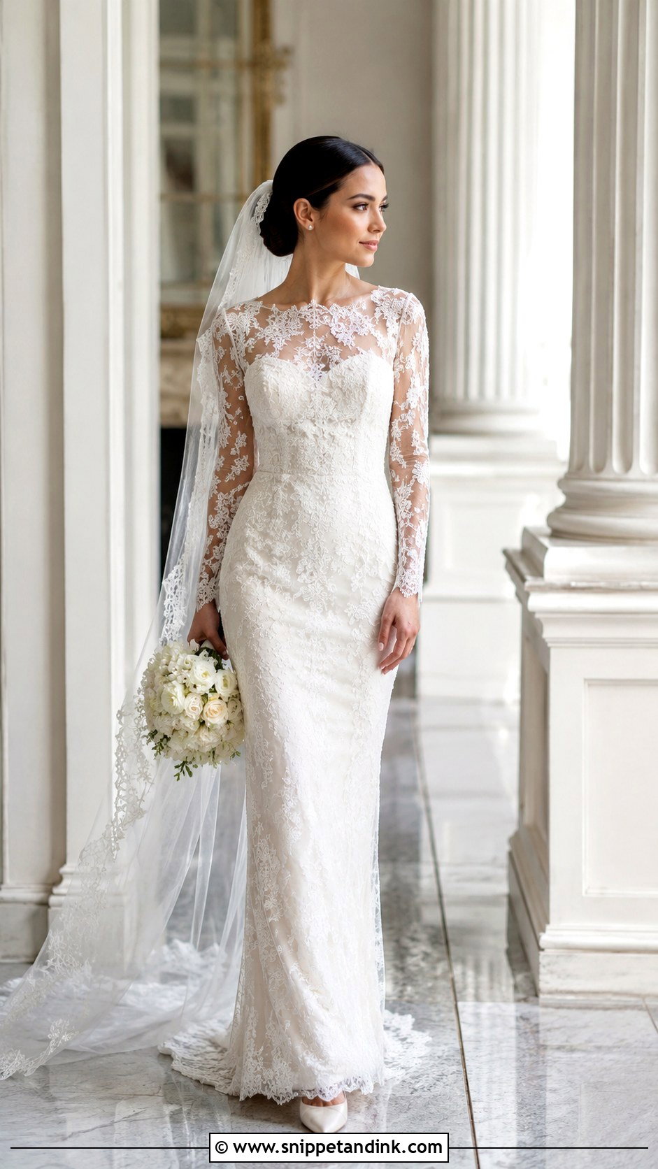 Petite Long Sleeve Wedding Dress With Pointed Pumps - Snippet and Ink - 25 Petite Wedding Dresses Short Bride