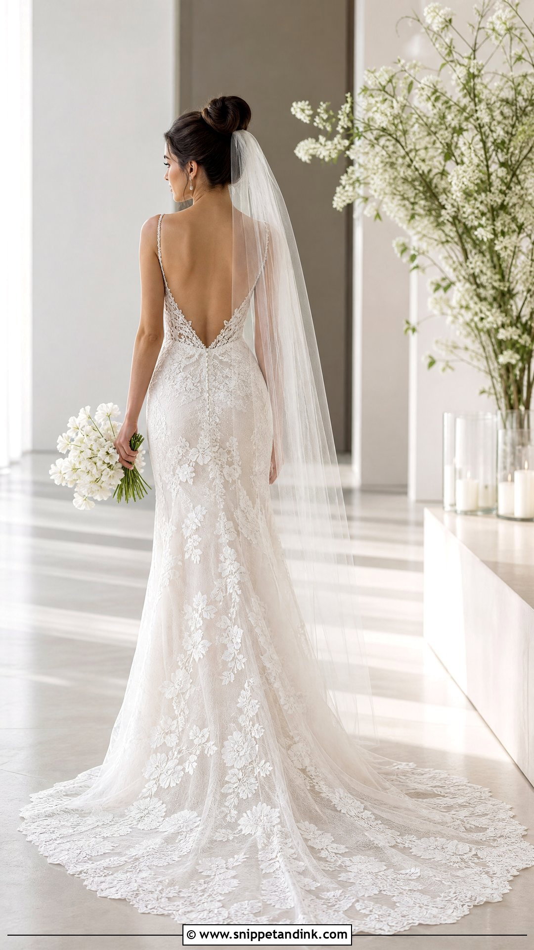 Petite Low Back Lace Wedding Dress - Snippet and Ink - 20 Low Back Lace Wedding Dress Ideas