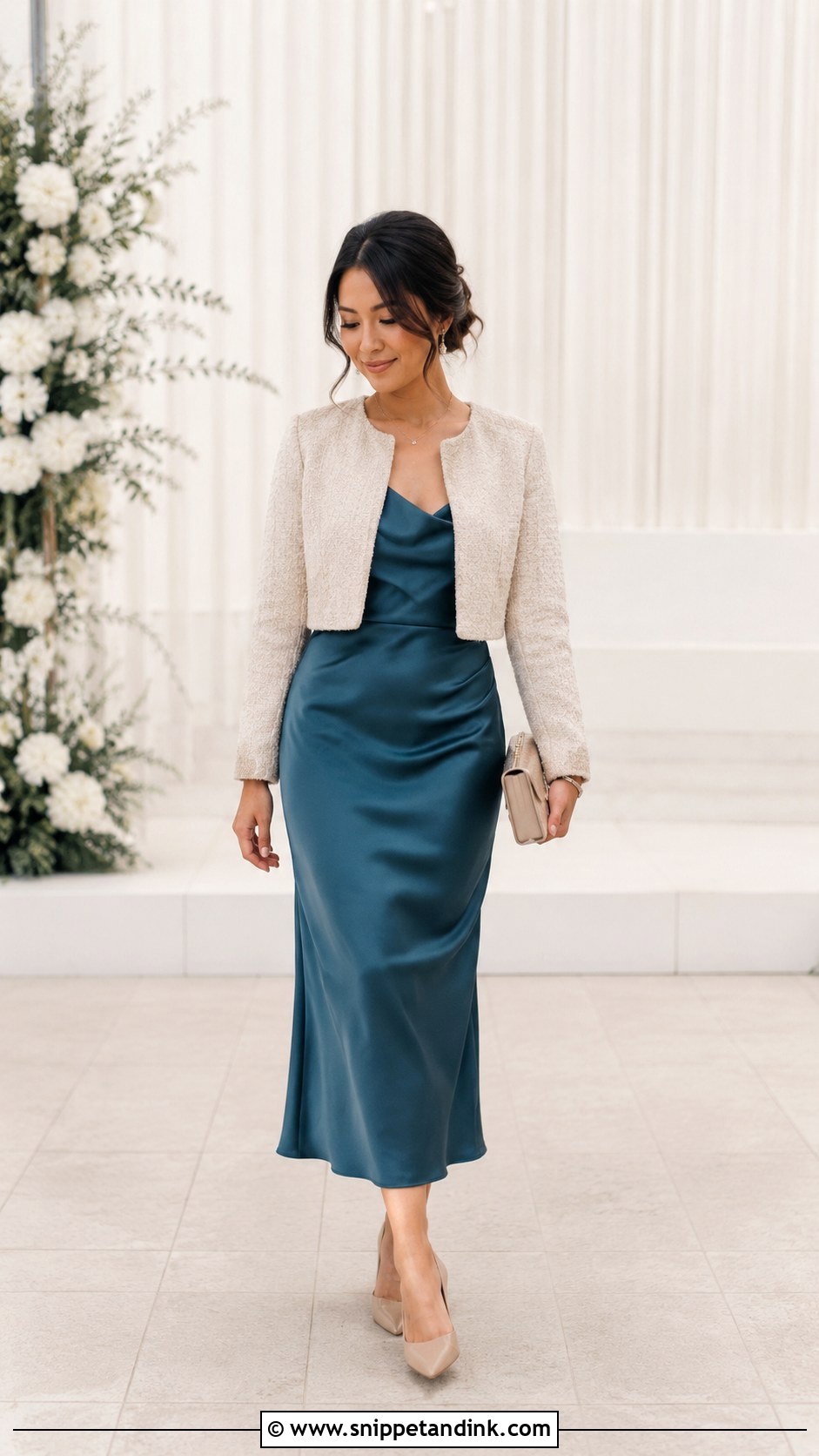 Petite Midi Dress Winter Wedding Outfit - Snippet and Ink - 30 Winter Wedding Outfit Ideas