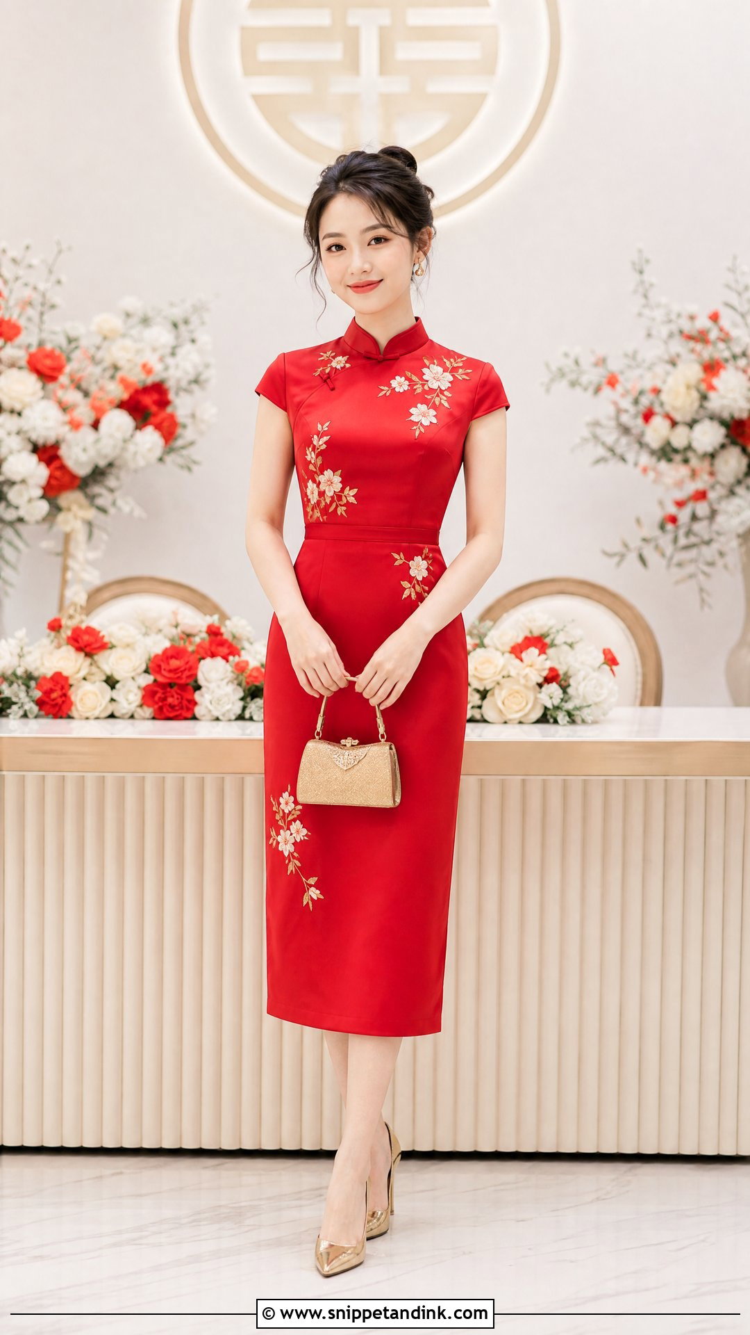 Petite Midi Qipao Wedding Dress - Snippet and Ink - 20 Qipao Wedding Dress Ideas