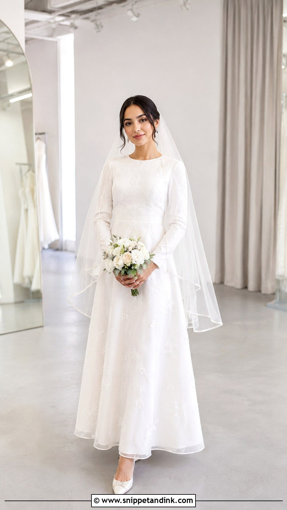 Petite Modest Wedding Gown With Sleeves - Snippet and Ink - 20 Modest Wedding Gowns with Sleeves