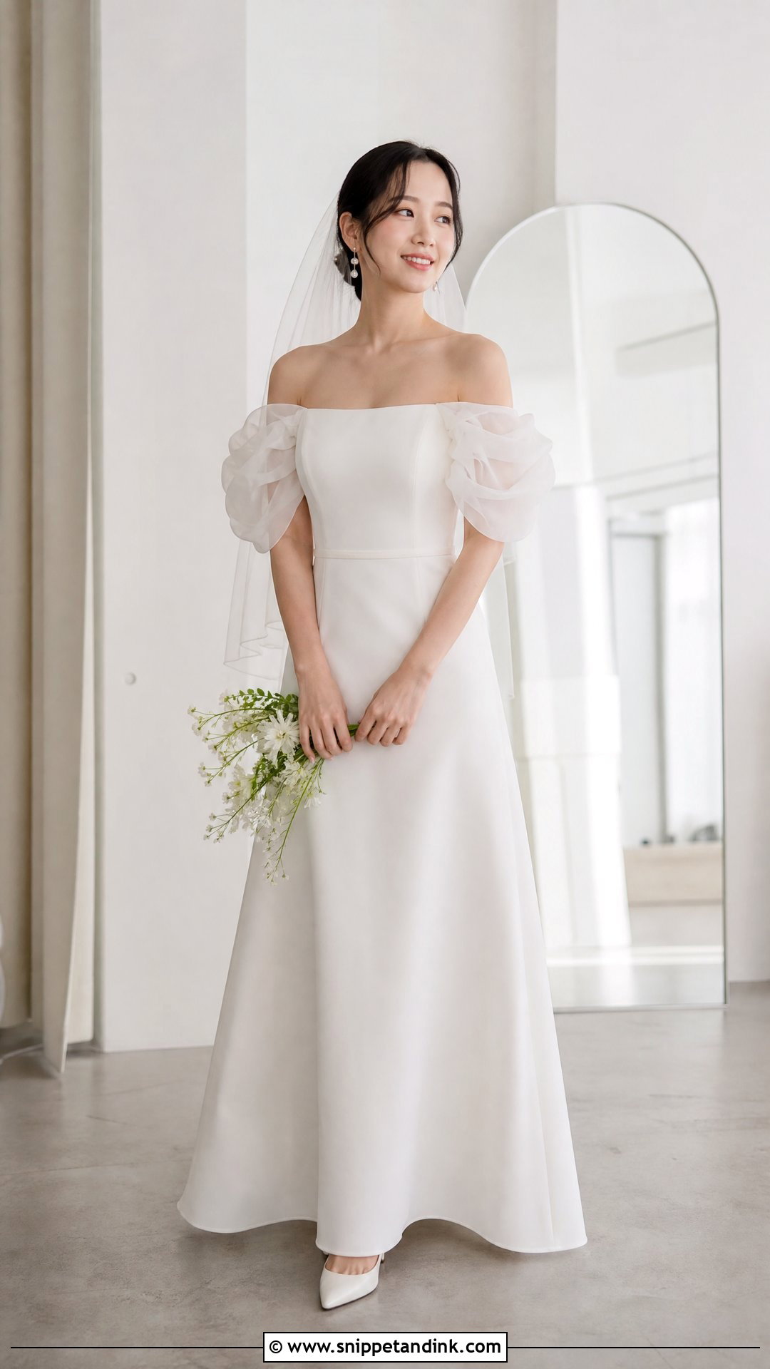 Petite Off Shoulder Puff Sleeve Wedding Dress - Snippet and Ink - 20 Off Shoulder Puff Sleeve Wedding Dress Ideas