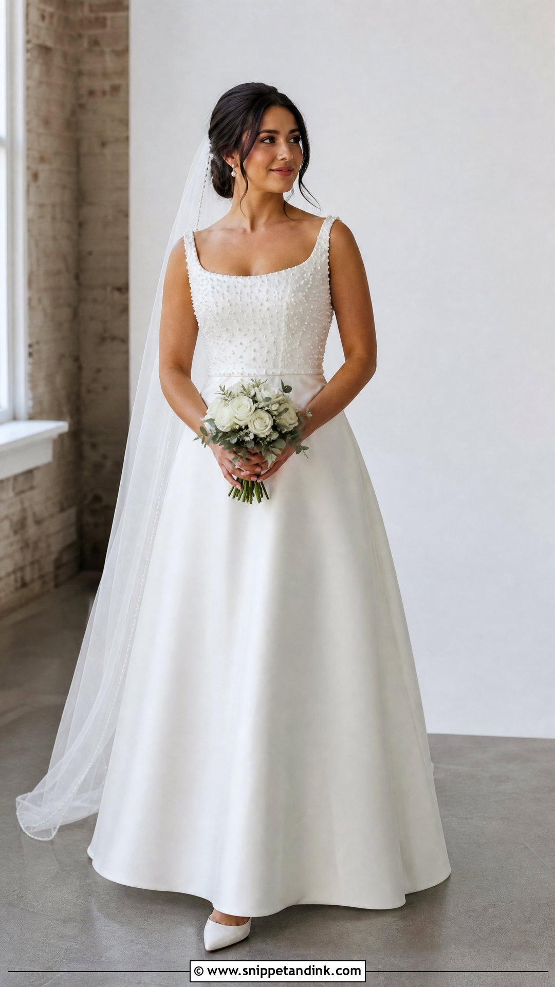 Petite Pearl A Line Wedding Dress - Snippet and Ink - 20 Wedding Dress for Pear Shape Ideas