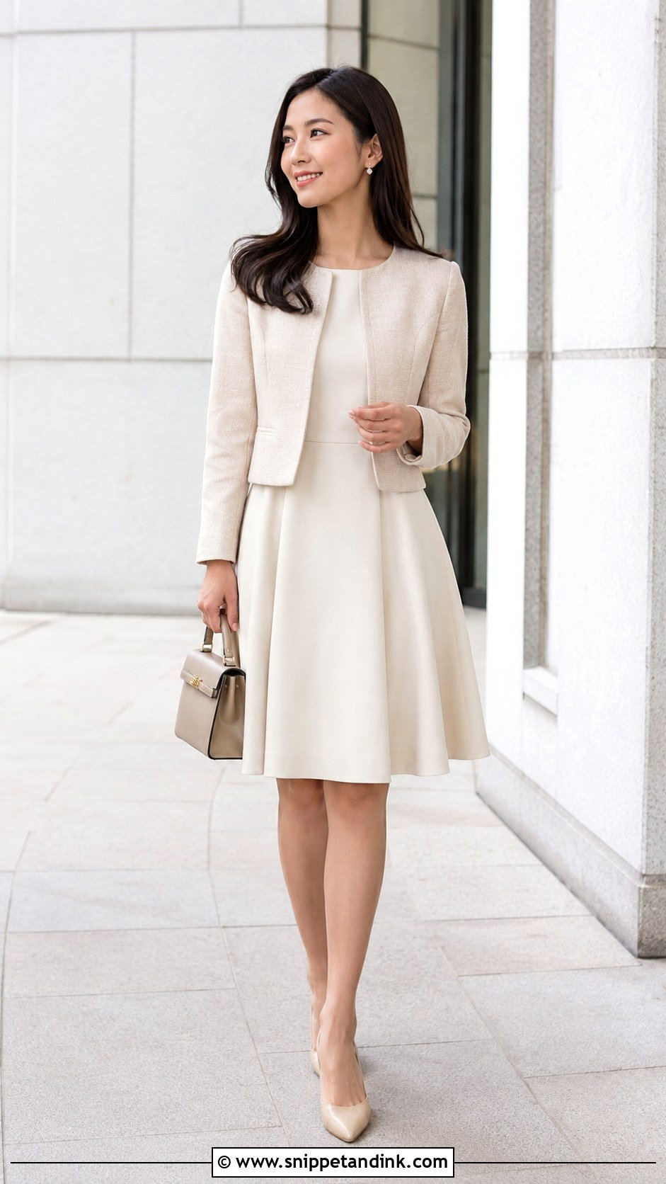 Petite Princess Cut Dress With Nude Shoes - Snippet and Ink - 30 Princess Cut Dress Ideas
