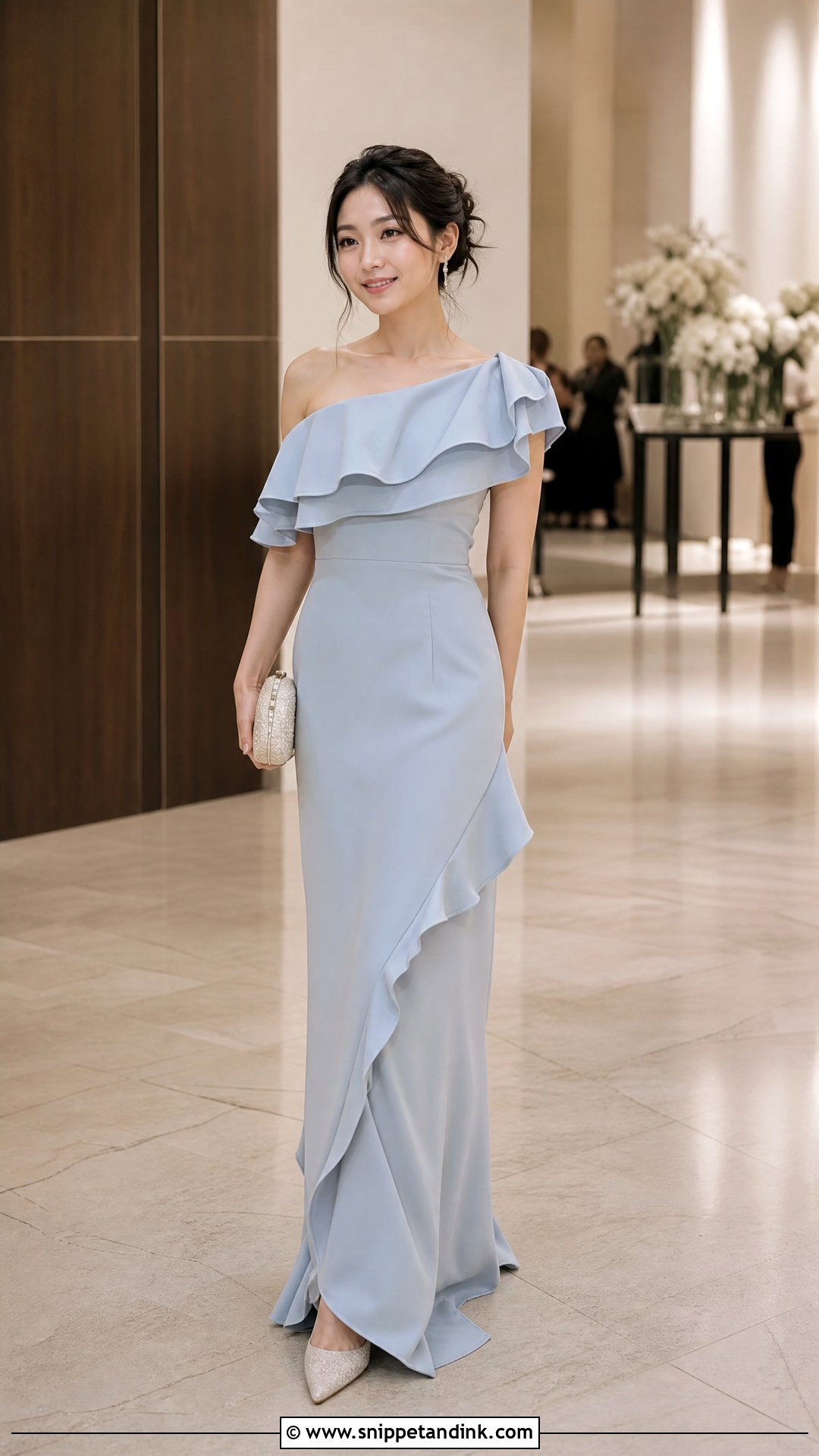 Petite Ruffled Column Gown - Snippet and Ink - 20 Ruffled Gown Ideas