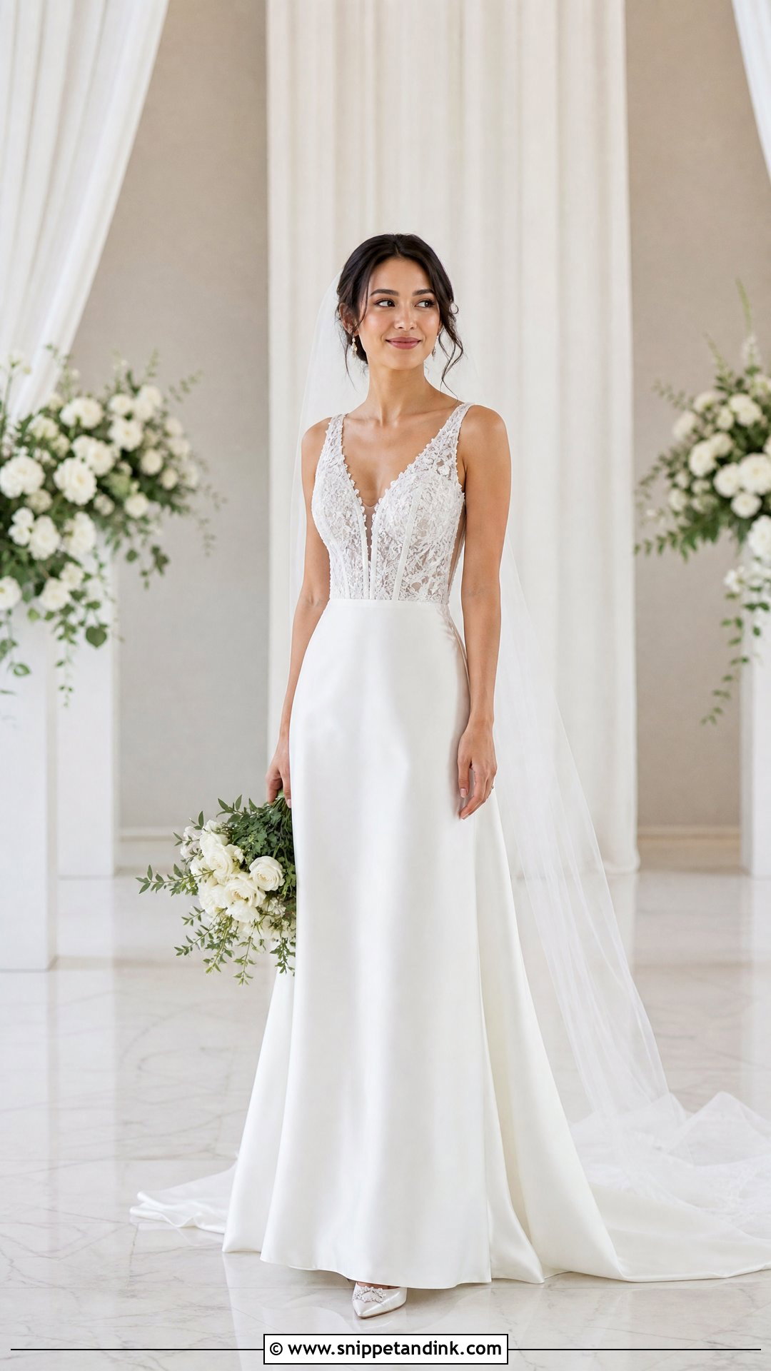 Petite Satin Lace Wedding Dress - Snippet and Ink - 20 Satin Lace Wedding Dress Ideas