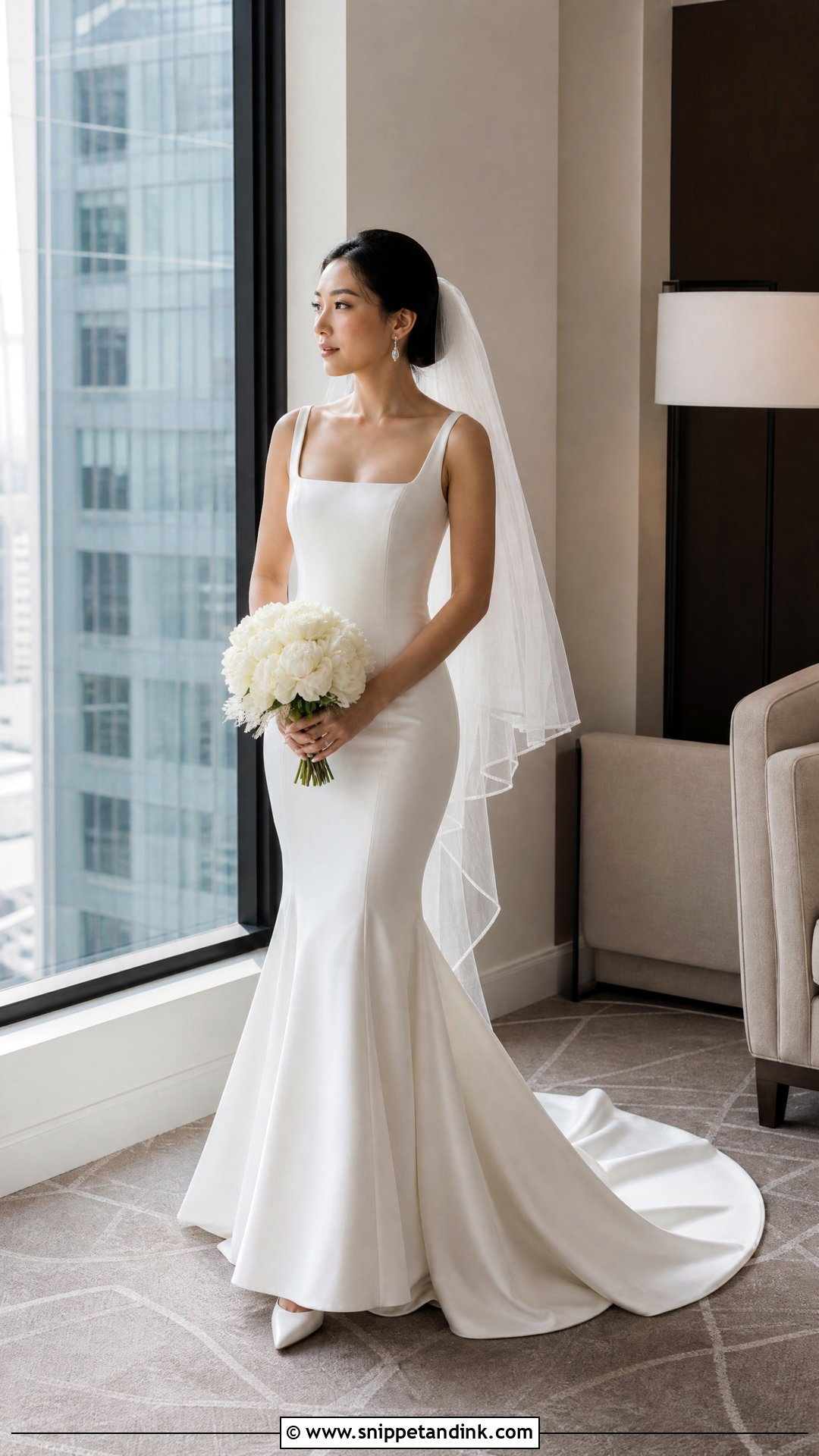 Petite Satin Trumpet Wedding Gown - Snippet and Ink - 20 Trumpet Wedding Gown Ideas
