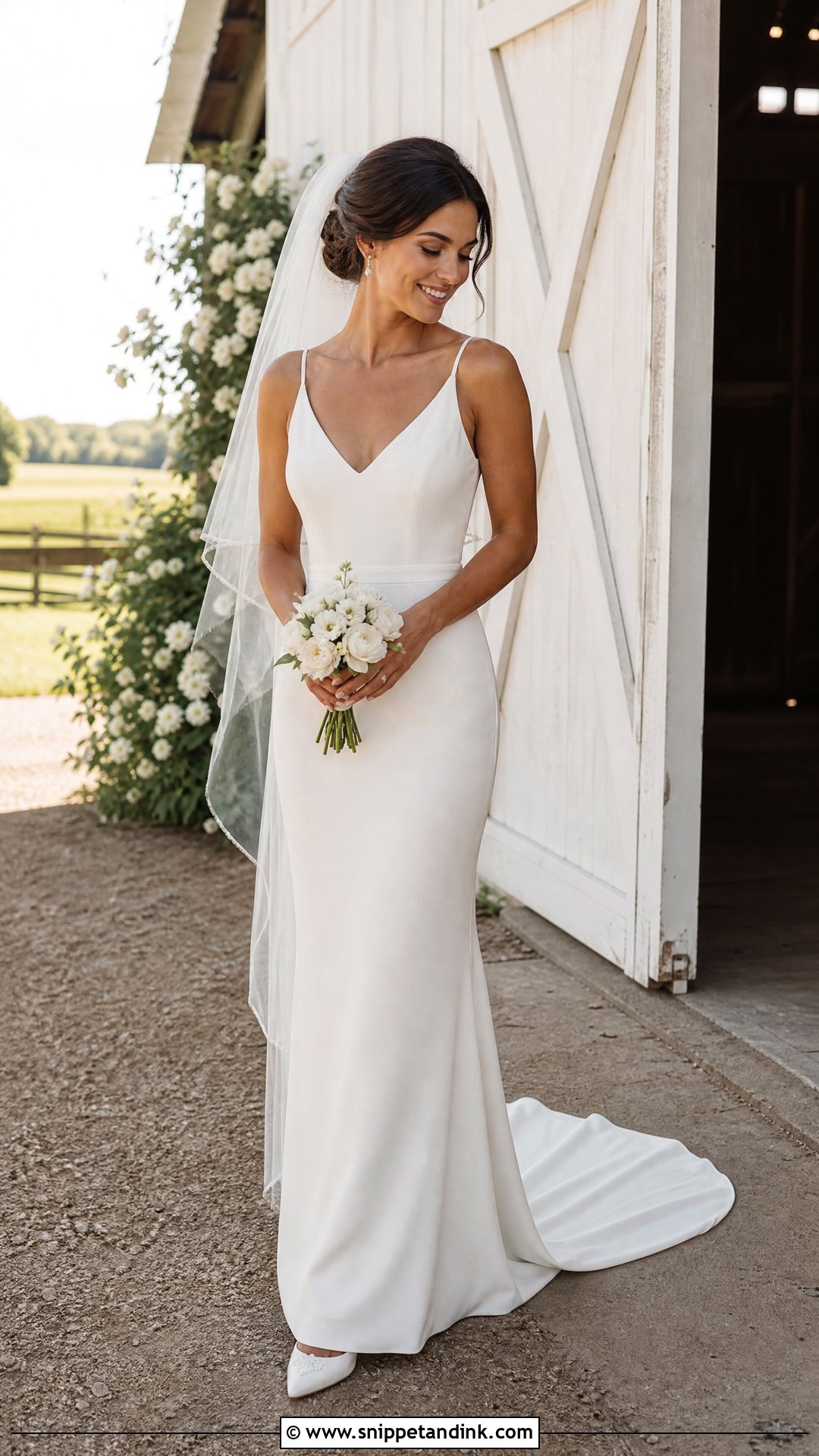 Petite Sheath Barn Wedding Dress - Snippet and Ink - 25 Barn Wedding Dress Ideas