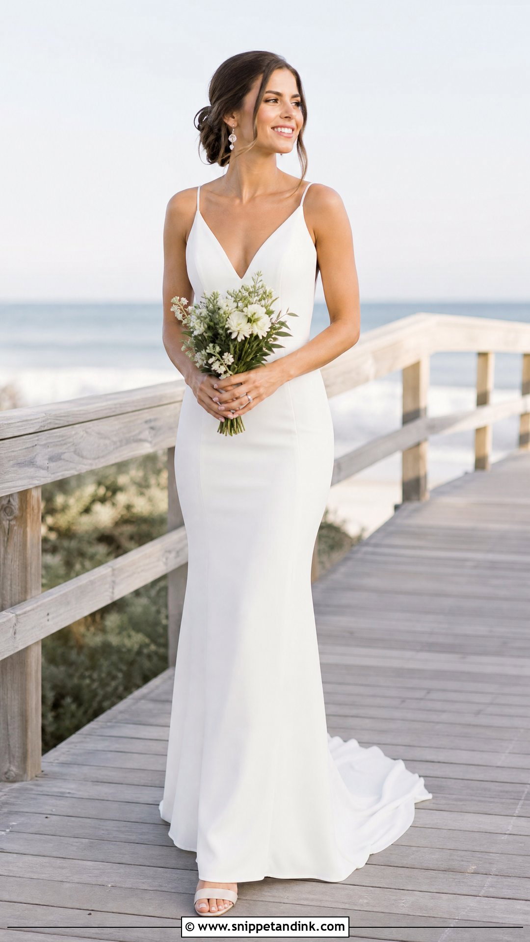 Petite Sheath Beach Wedding Gown - Snippet and Ink - 25 Beach Wedding Gowns