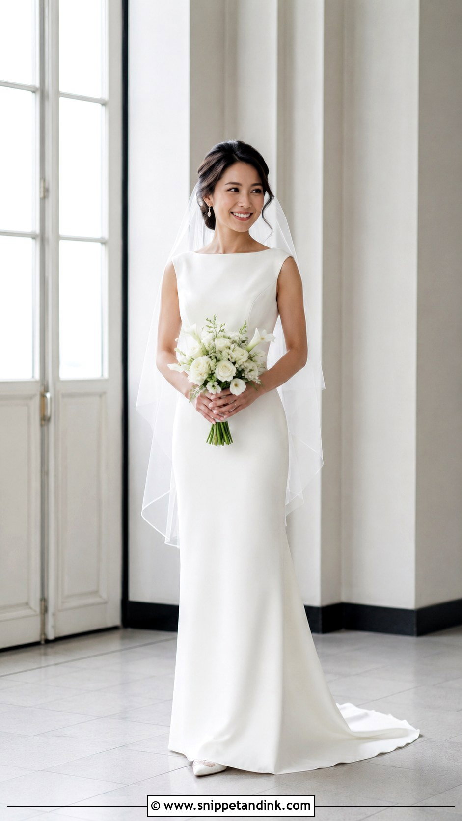 Petite Sheath Boat Neck Wedding Dress - Snippet and Ink - 20 Boat Neck Wedding Dresses