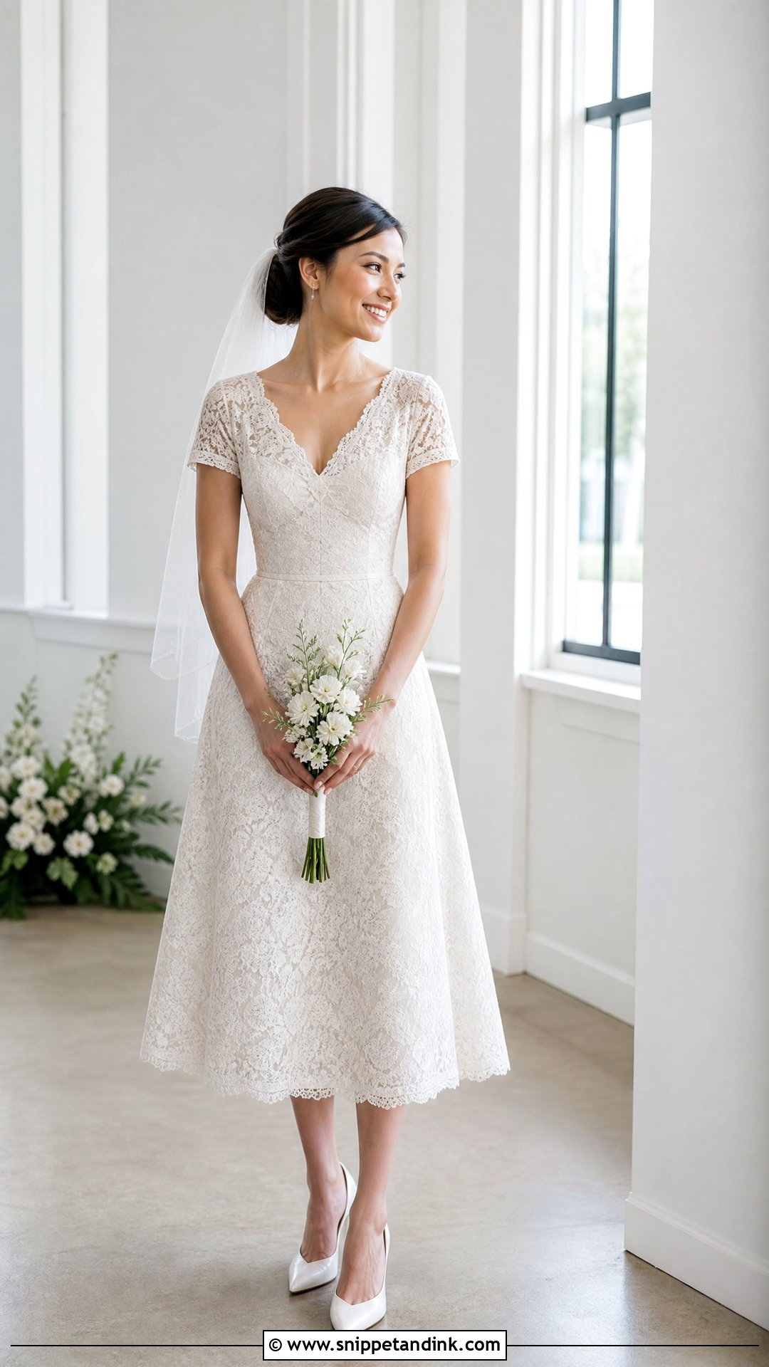 Petite Short Sleeve Lace Wedding Dress - Snippet and Ink - 20 Short Sleeve Lace Wedding Dress Ideas
