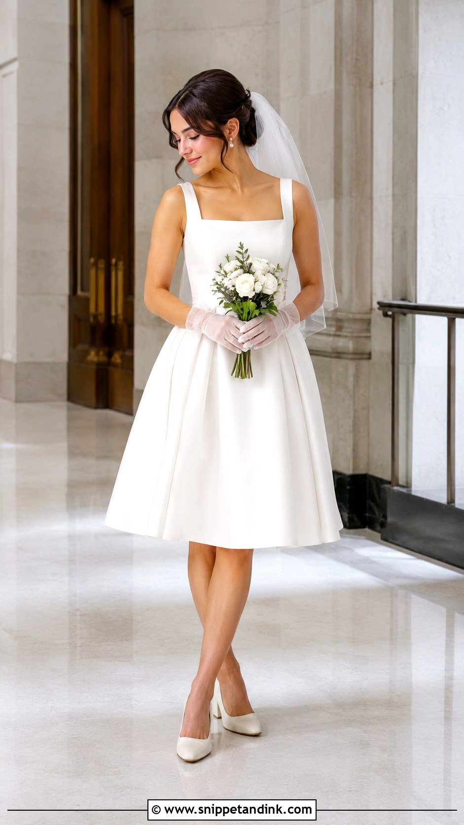 Petite Short Wedding Dress With Block Heels - Snippet and Ink - 25 Petite Wedding Dresses Short Bride