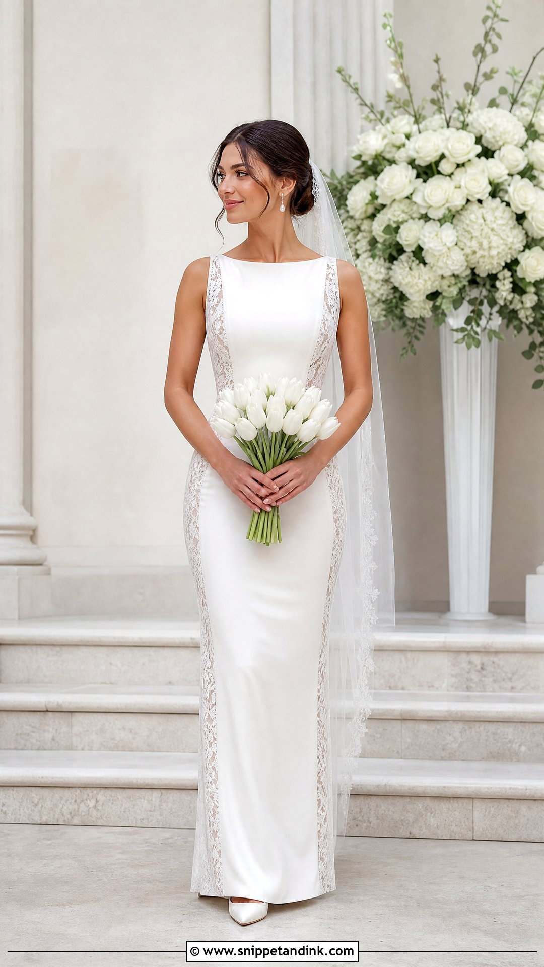 Petite Silk Lace Sheath Wedding Dress - Snippet and Ink - 20 Silk Lace Wedding Dress Ideas