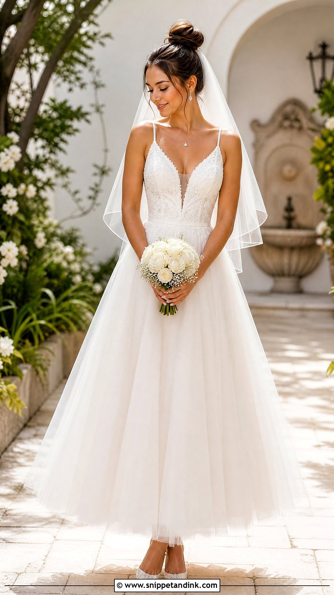 Petite Soft Tulle A Line Wedding Dress - Snippet and Ink - 25 Aline Wedding Dresses