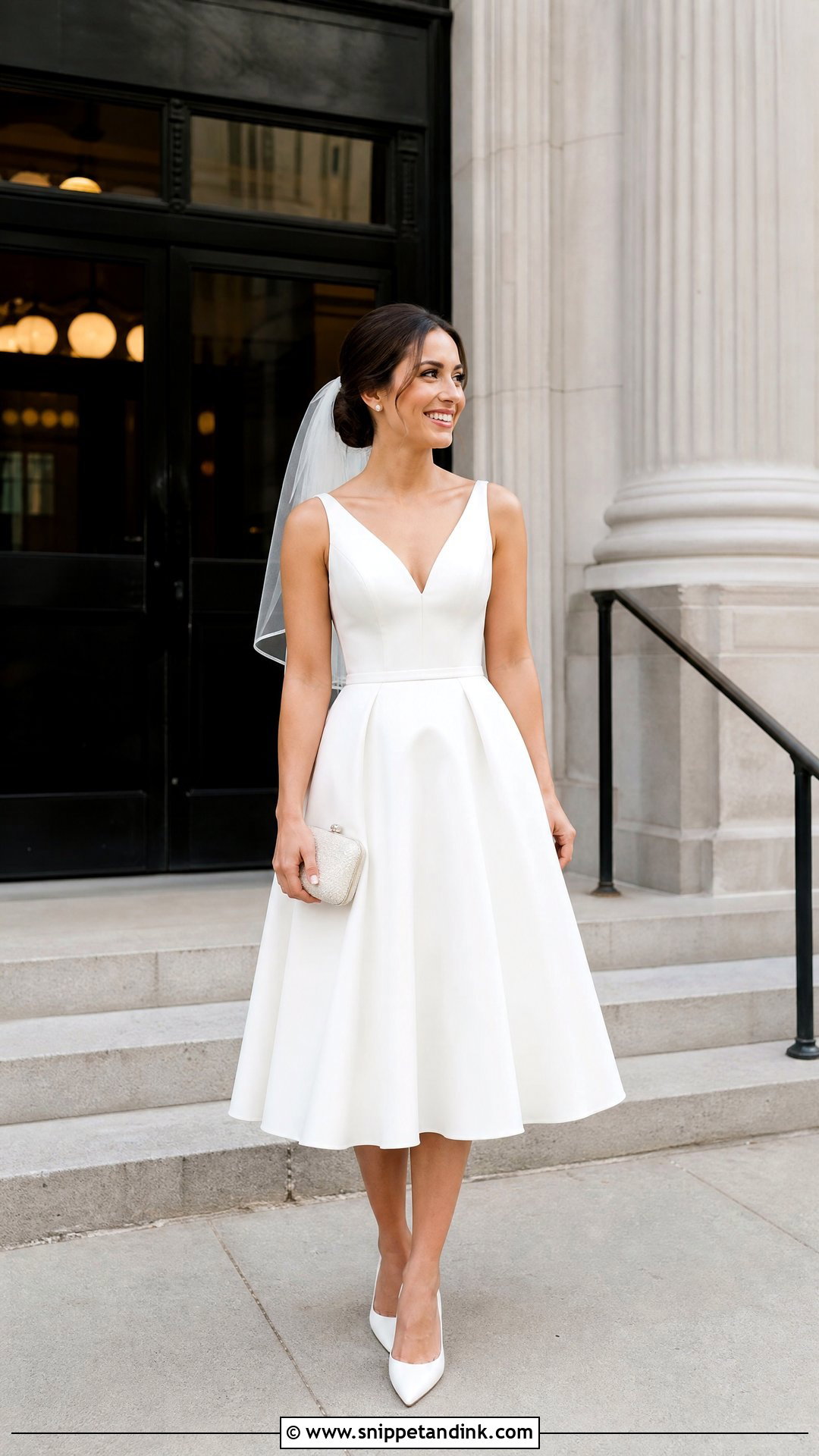 Petite Tea Length Bridal Dress - Snippet and Ink - 20 Tea Length Bridal Dresses