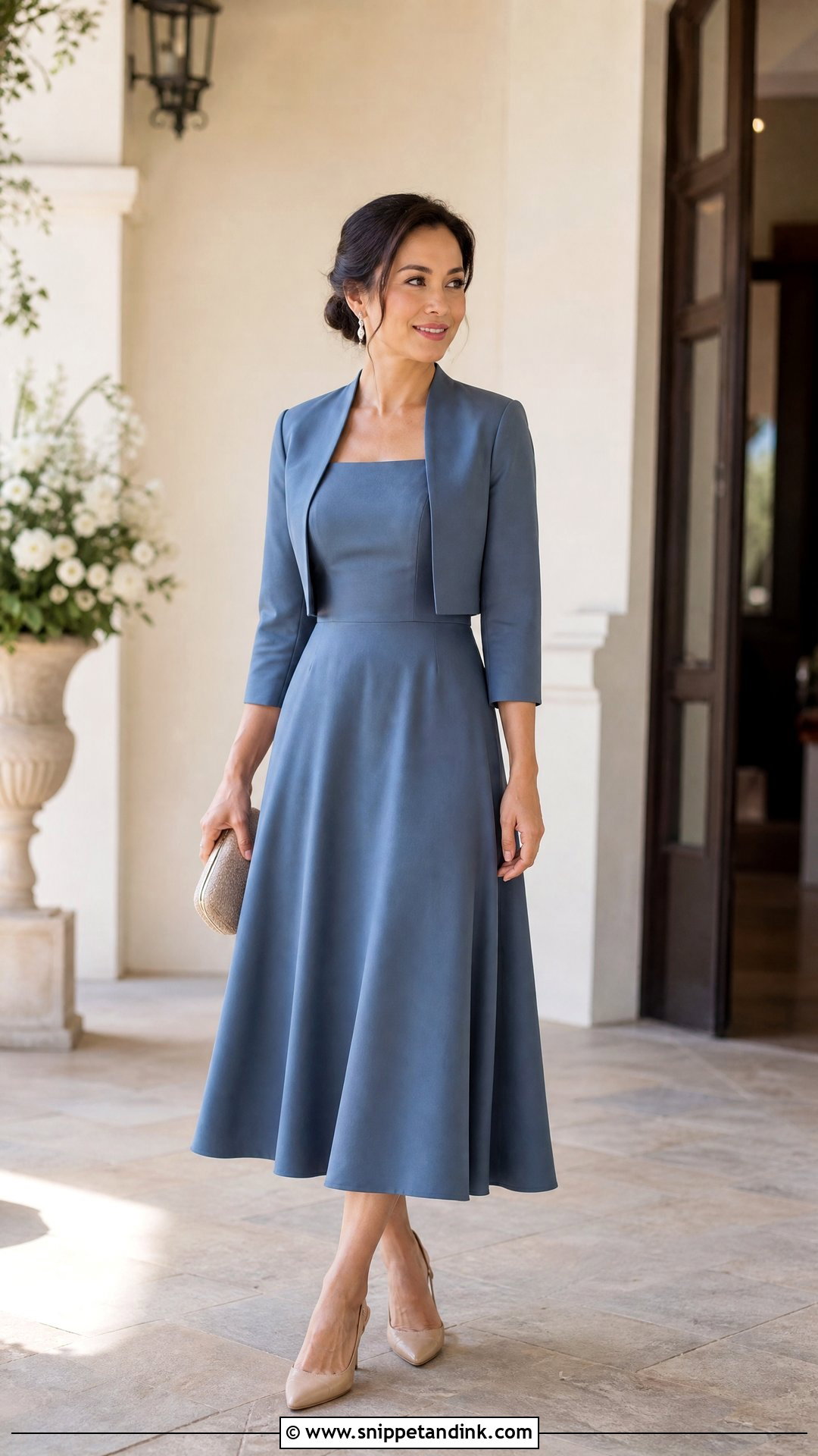 Petite Tea Length Wedding Sponsor Dress - Snippet and Ink - 20 Wedding Sponsors Outfit Ideas