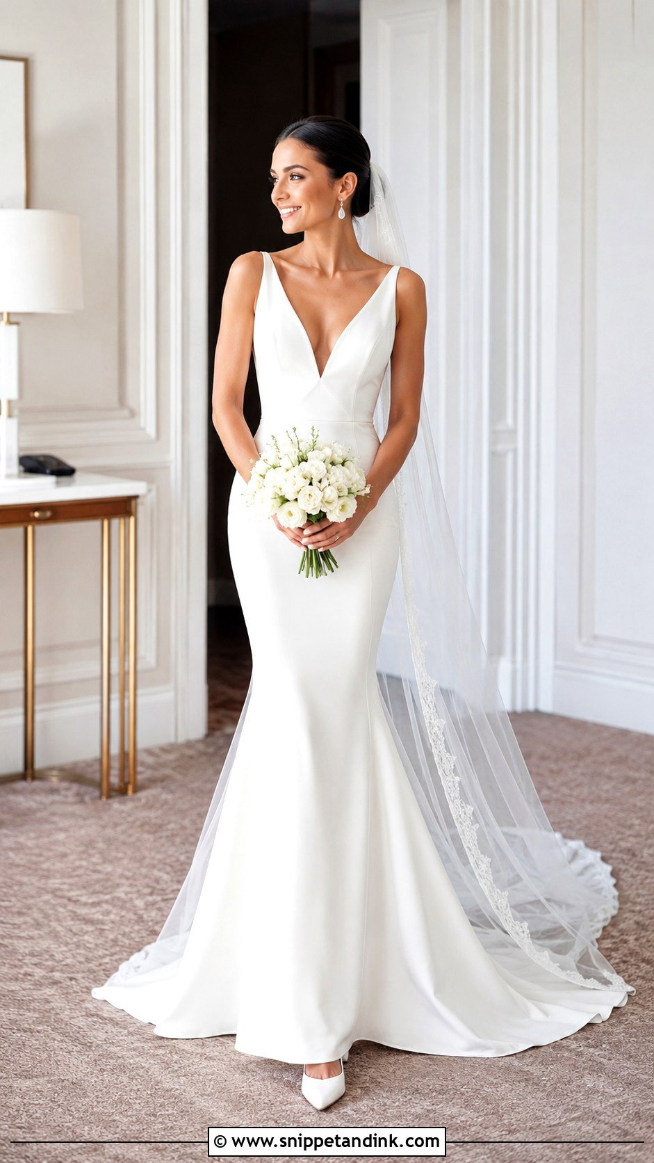 Petite Trumpet Fitted Wedding Gown - Snippet and Ink - 20 Fitted Wedding Gown Ideas