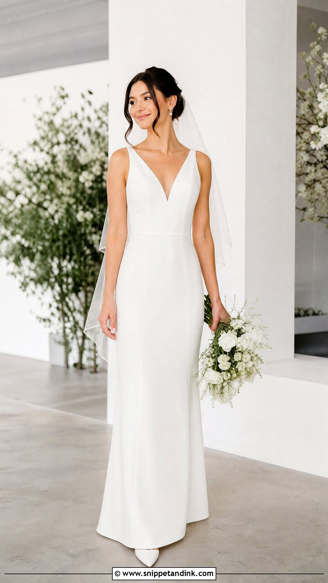 Petite V Neck Wedding Gown - Snippet and Ink - 20 V Neck Wedding Gown Ideas