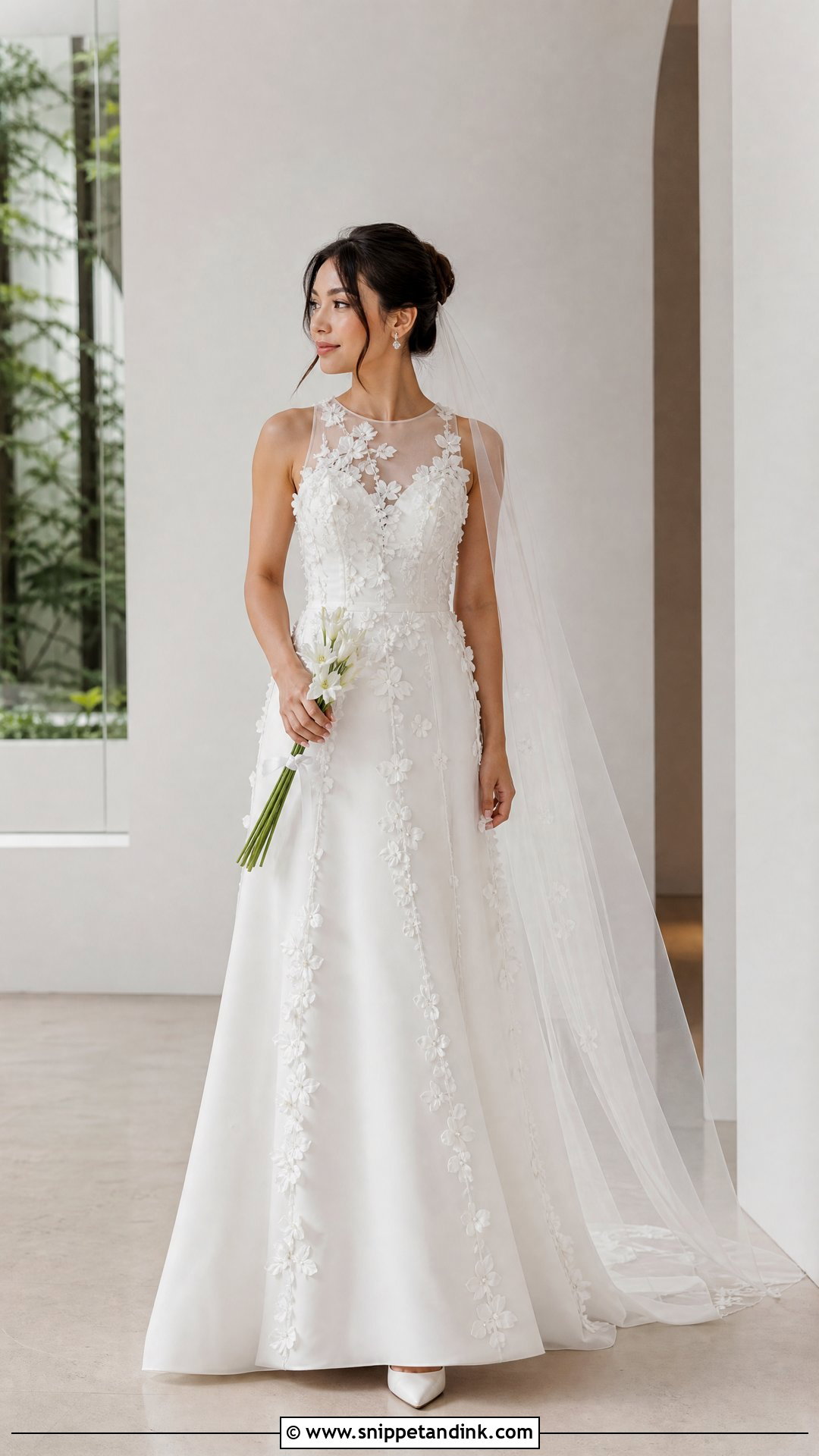Petite Wedding Dress With 3D Flowers - Snippet and Ink - 20 Wedding Dress 3d Flowers