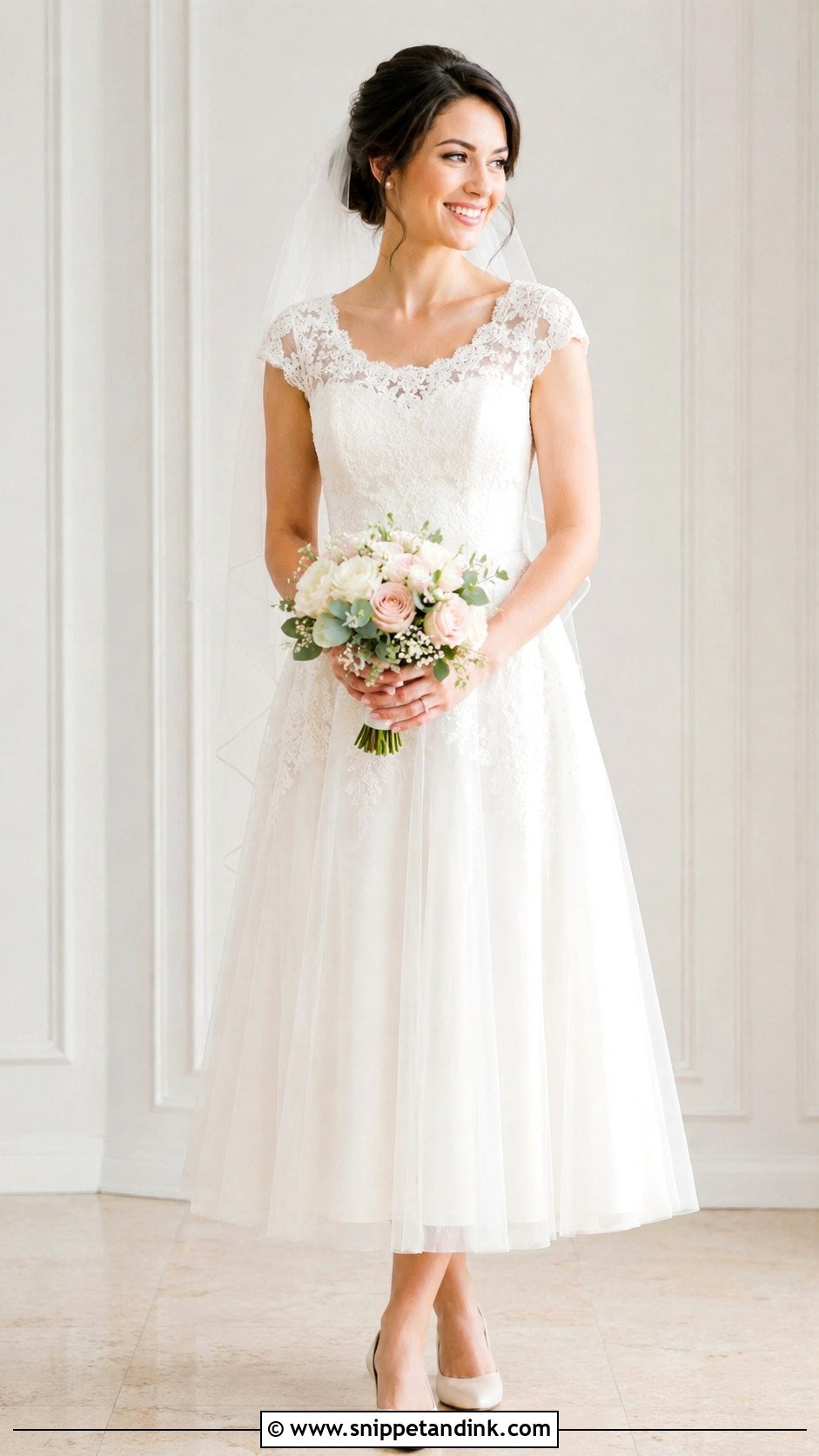 Petite Wedding Dress With Cap Sleeves - Snippet and Ink - 30 Wedding Dress for Short Women Ideas