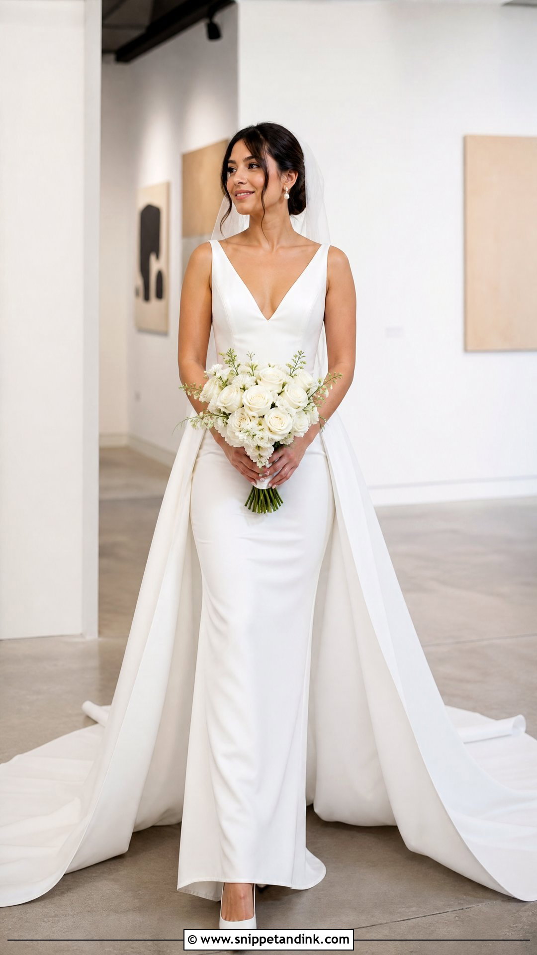 Petite Wedding Dress With Detachable Long Train - Snippet and Ink - 20 Wedding Dresses with Long Trains