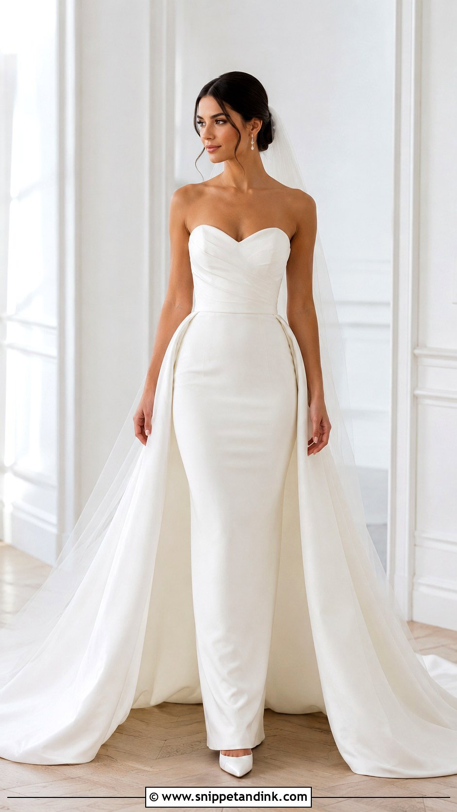 Petite Wedding Dress With Detachable Train - Snippet and Ink - 25 2 in 1 Convertible Wedding Dresses