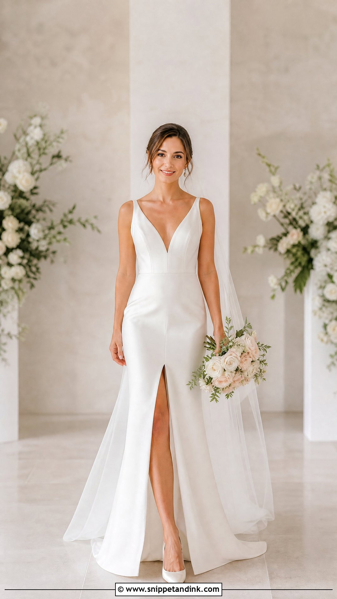 Petite Wedding Dress With Front Split - Snippet and Ink - 20 Wedding Dress with Split Ideas