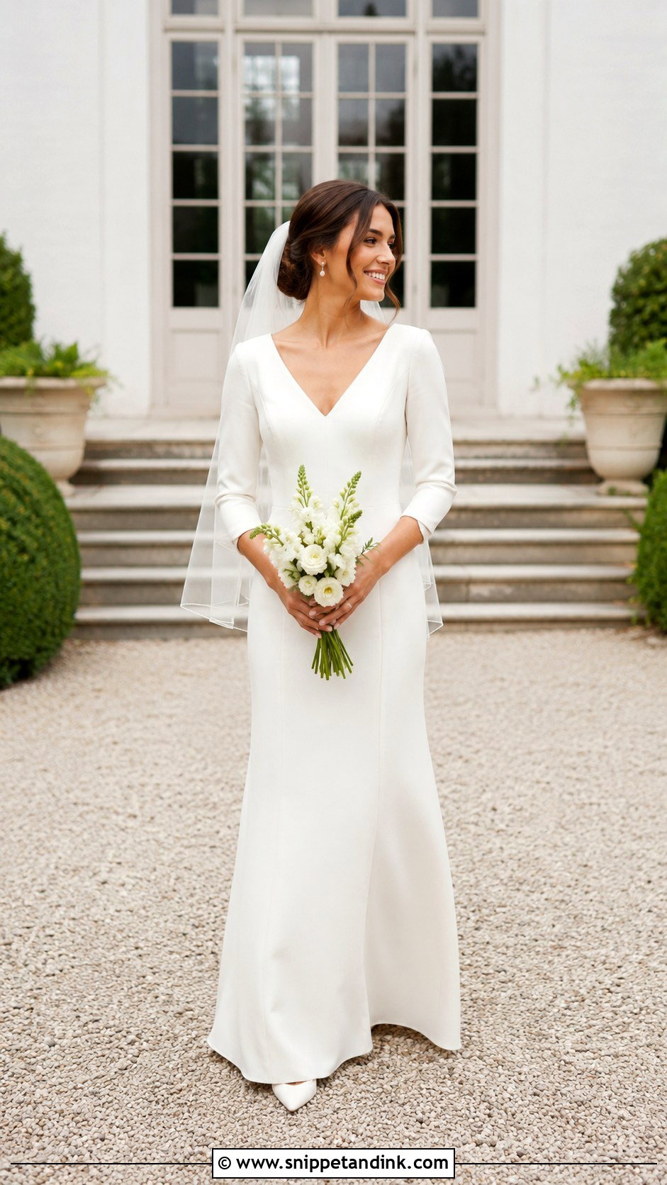 Petite Wedding Dress With Three Quarter Sleeves - Snippet and Ink - 20 Classic Wedding Dress with Sleeves