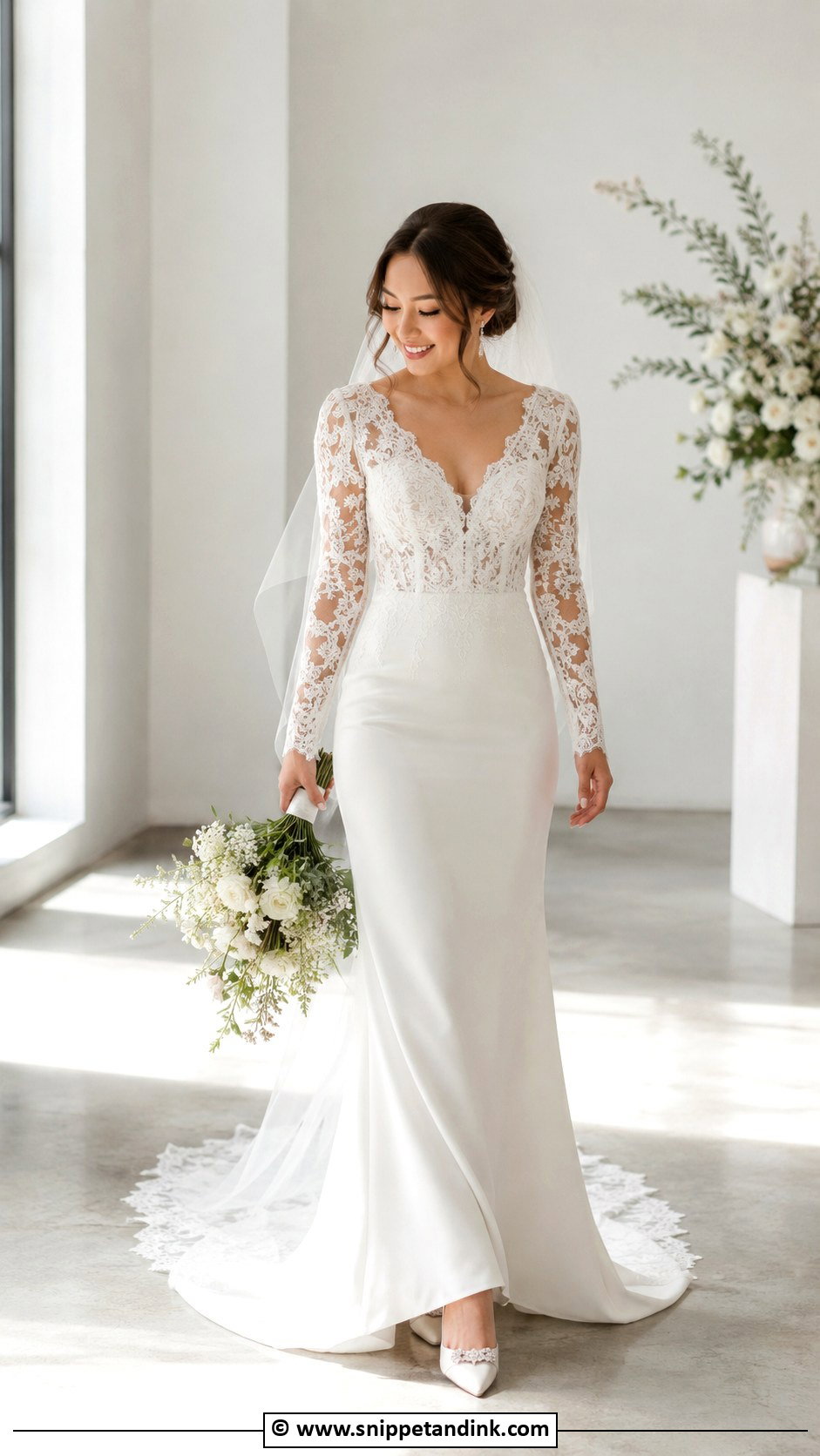 Petite Wedding Gown With Sleeves - Snippet and Ink - 30 Wedding Gowns with Sleeves