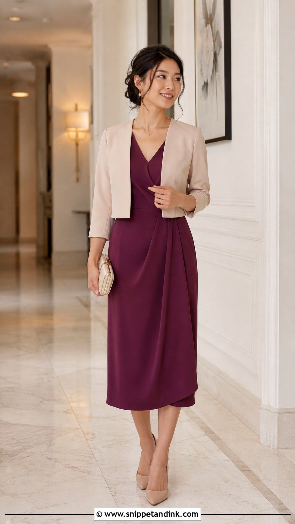 Petite Wedding Guest Midi Dress Outfit - Snippet and Ink - 20 Fashion Wedding Ideas
