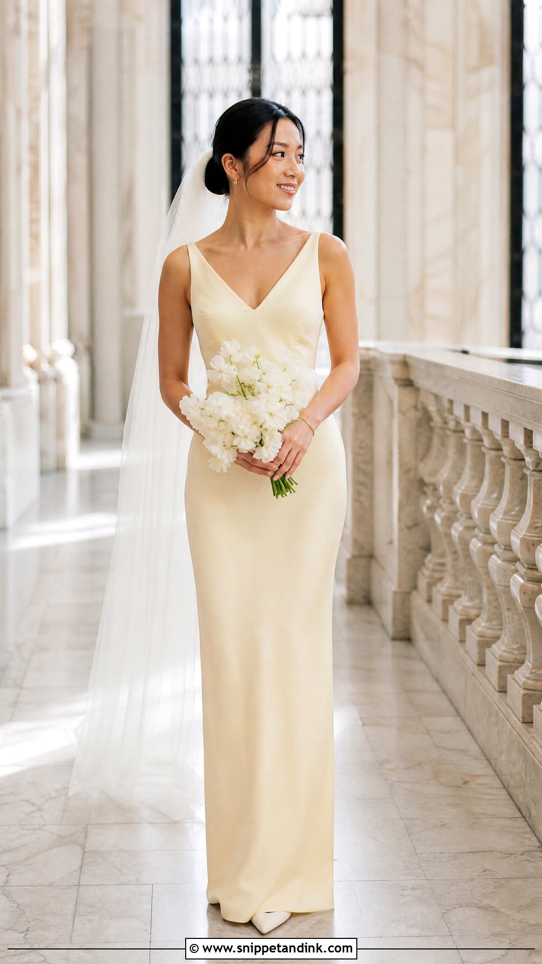 Petite Yellow Column Wedding Dress - Snippet and Ink - 20 Yellow Wedding Dress the Bride Ideas