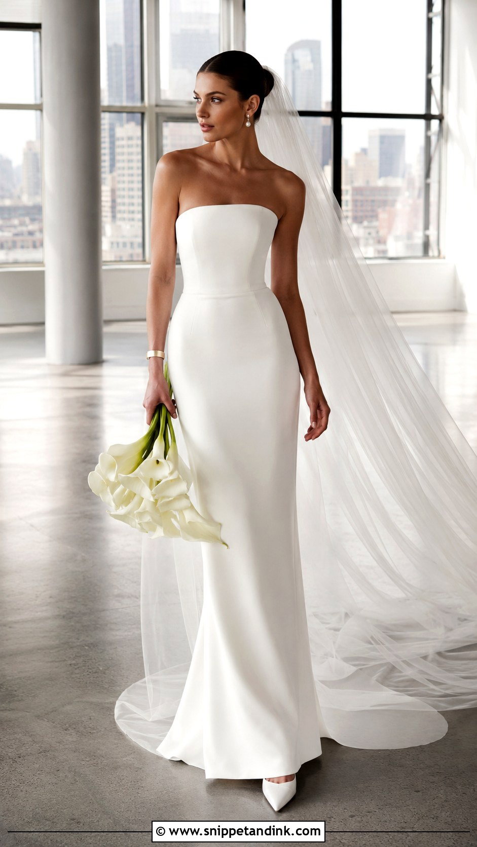 Phoebe Strapless Crepe Wedding Dress - Snippet and Ink - 20 Grace Loves Lace Wedding Dress Ideas