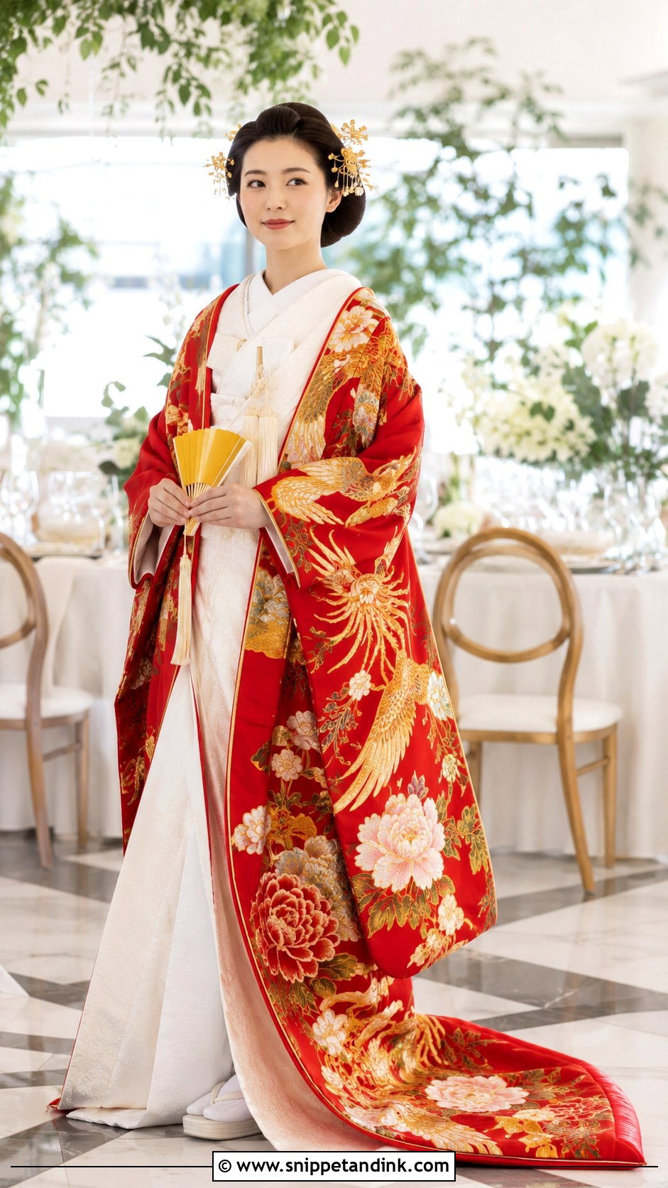 Phoenix Iro Uchikake Japanese Wedding Dress - Snippet and Ink - 20 Japanese Wedding Dresses
